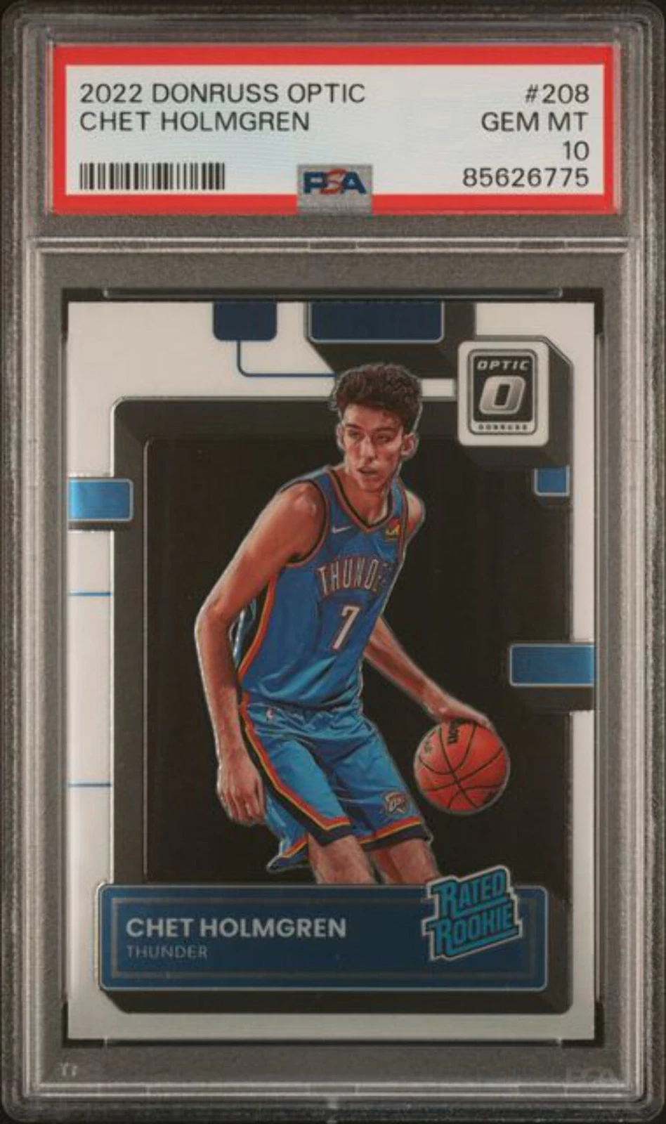 Graded 2022 Panini Donruss Optic Chet Holmgren #208 RC Basketball Card PSA 10