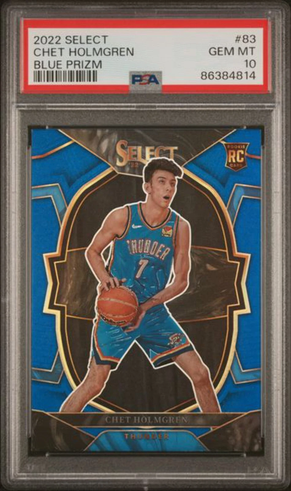 Graded 2022 Panini Select Chet Holmgren #83 Blue Prizm Basketball Card PSA 10