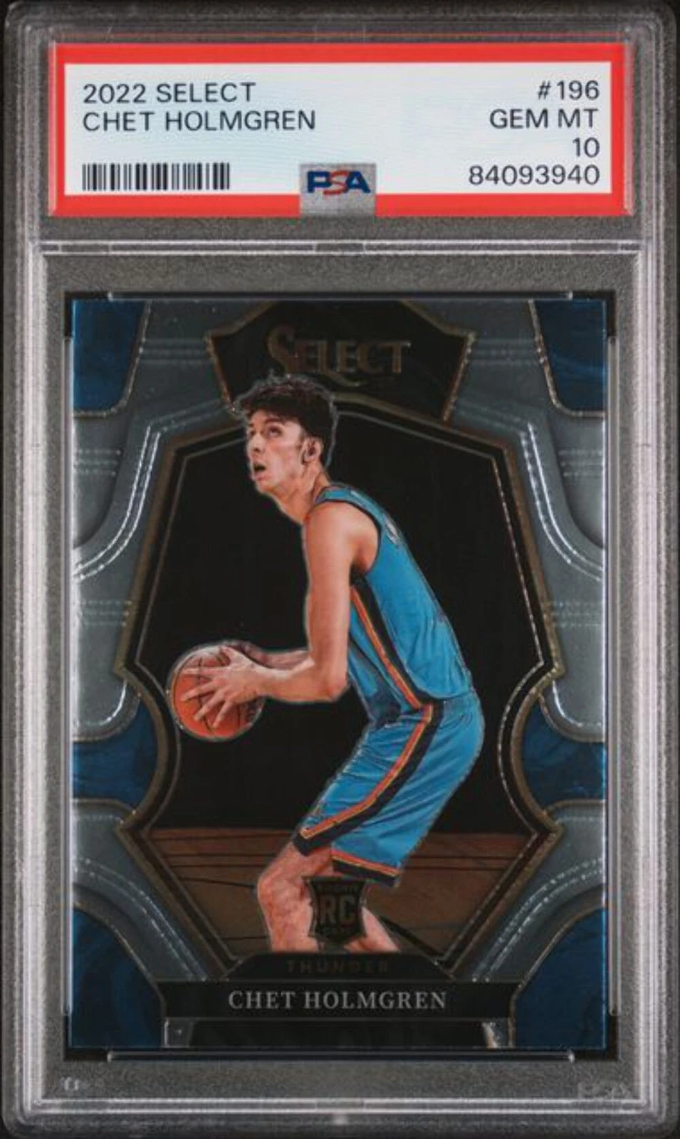 Graded 2022 Panini Select Chet Holmgren #196 Rookie Basketball Card PSA 10 Gem