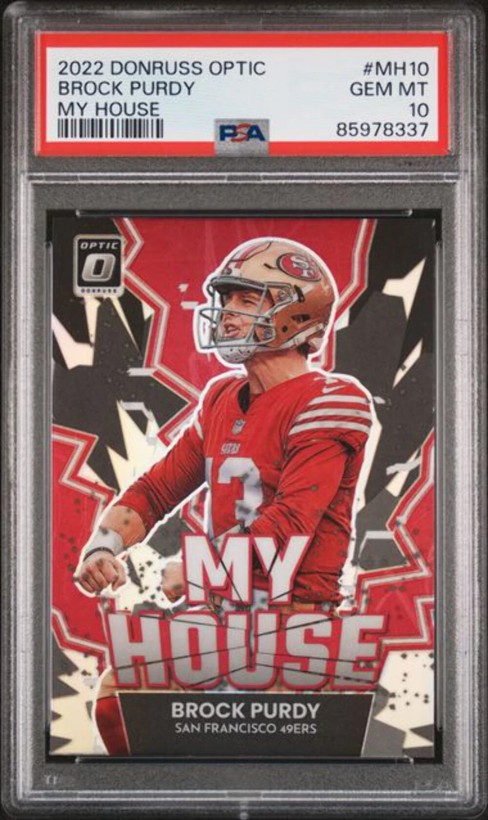 Graded 2022 Panini Donruss Optic Brock Purdy #MH10 My House Football Card PSA 10