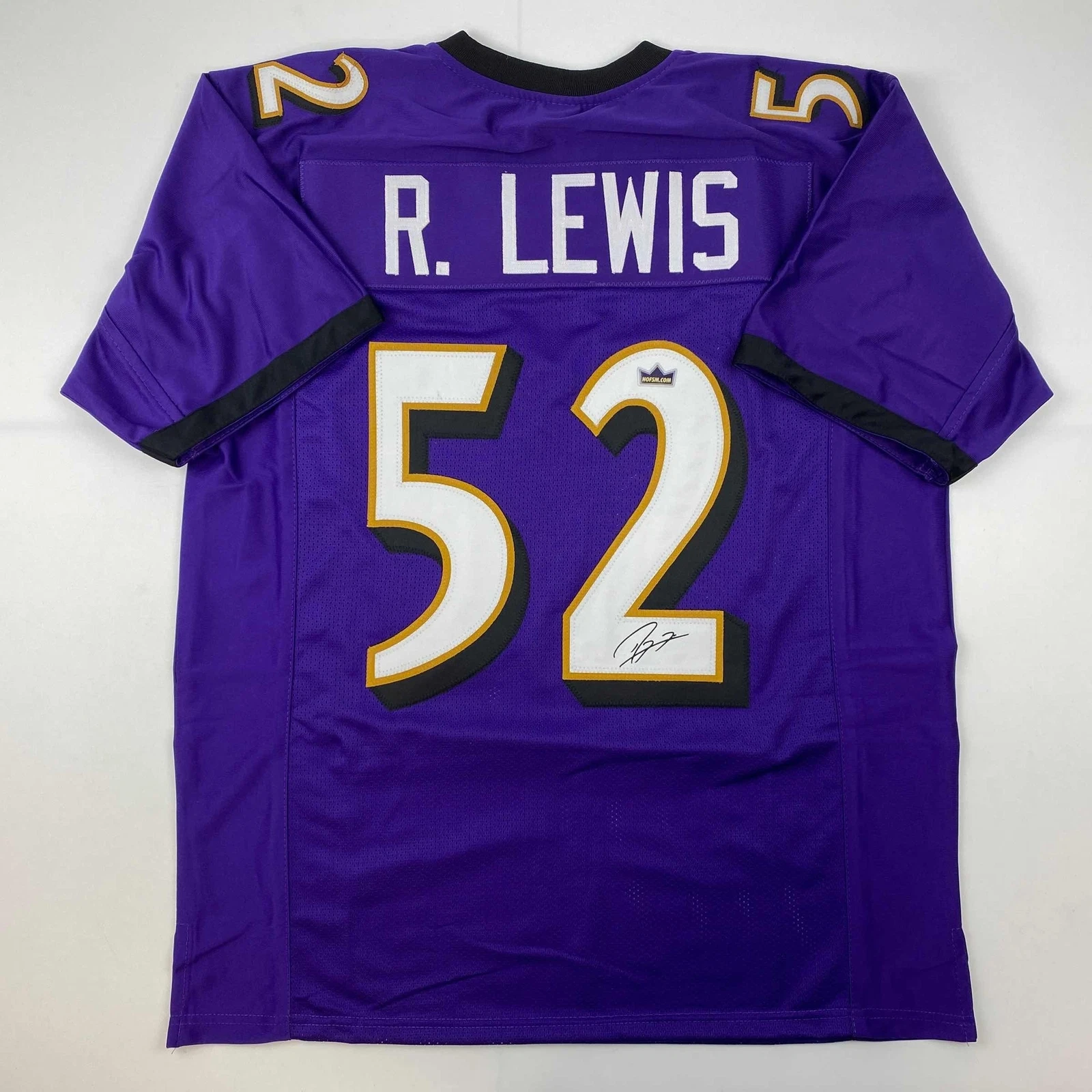 Facsimile Autographed Ray Lewis Baltimore Purple Reprint Jersey Size Men's XL