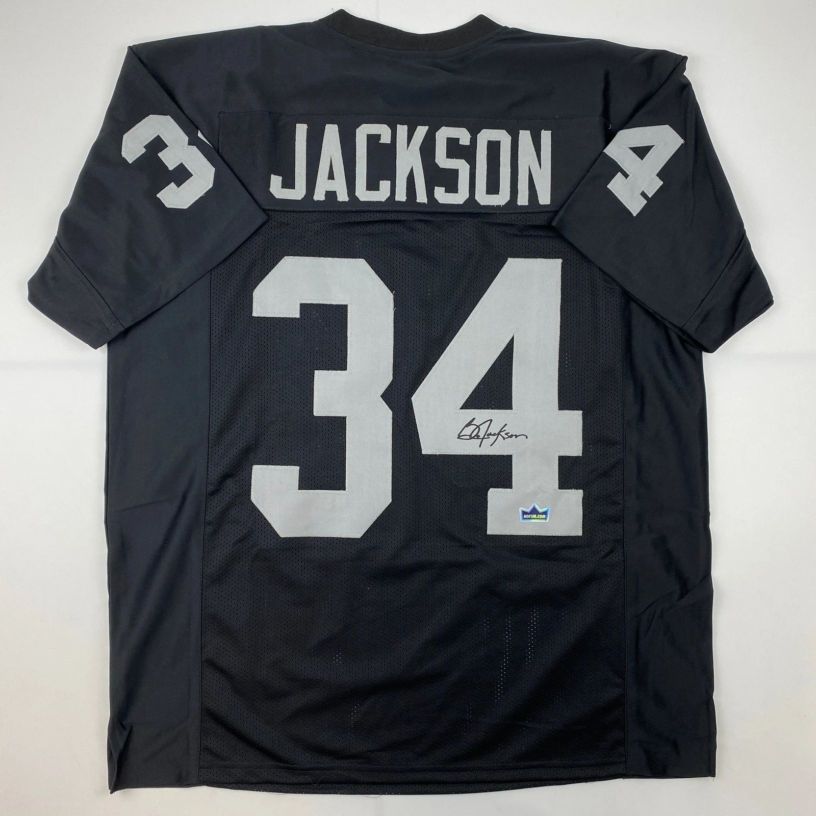 Facsimile Autographed Bo Jackson Oakland Las Vegas Black Reprint Jersey Men's XL