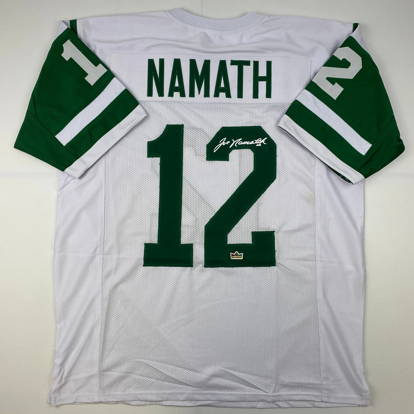 Facsimile Autographed Joe Namath New York White Laser Jersey Size Men's XL