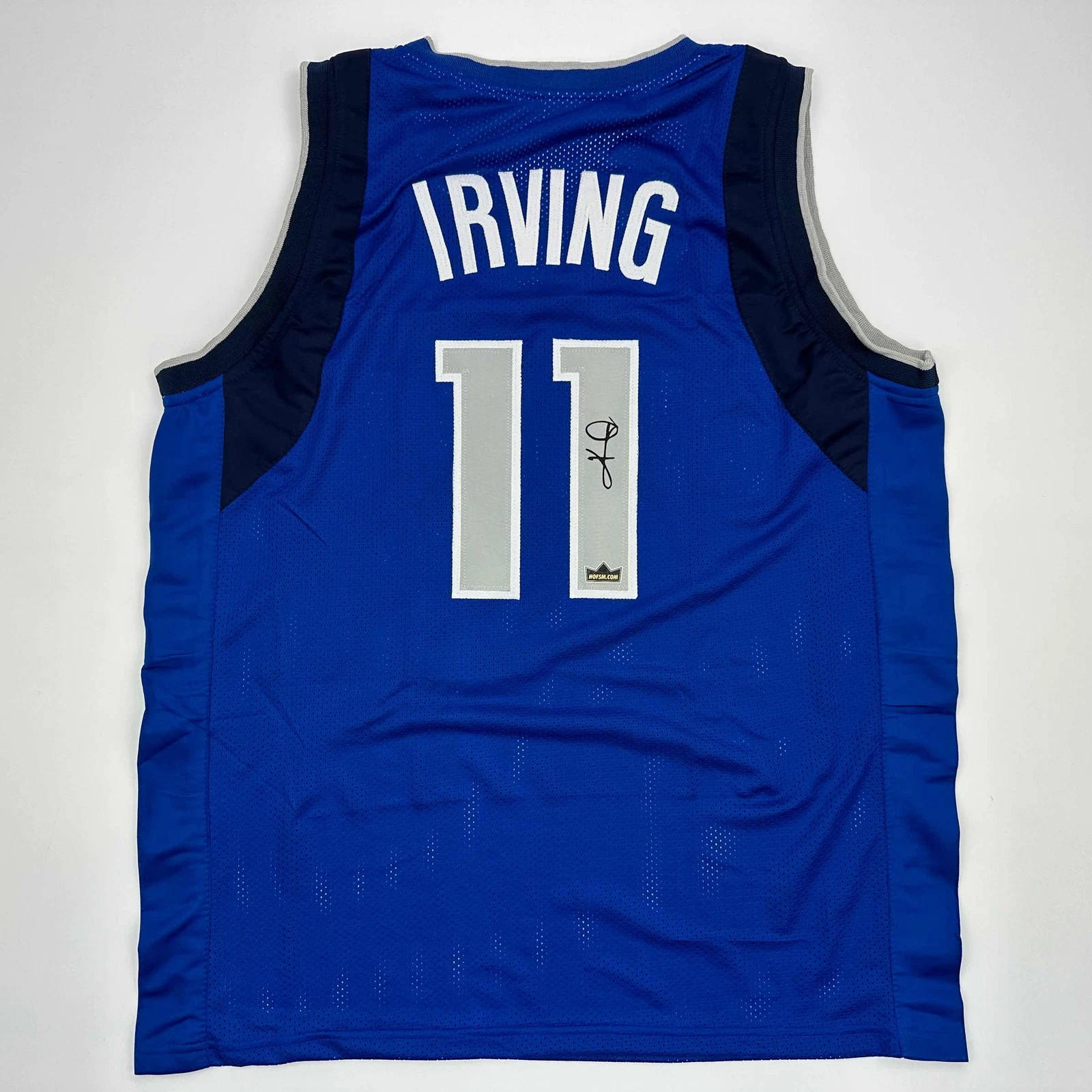 Facsimile Autographed Kyrie Irving Dallas Blue Reprint Auto Jersey Size Men's XL
