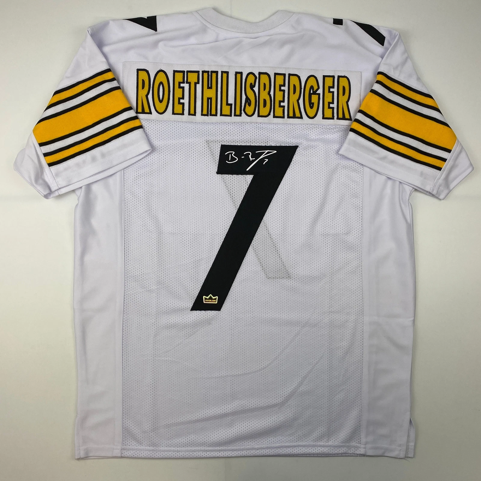 Facsimile Autographed Ben Roethlisberger Pittsburgh White Jersey Size Men's XL