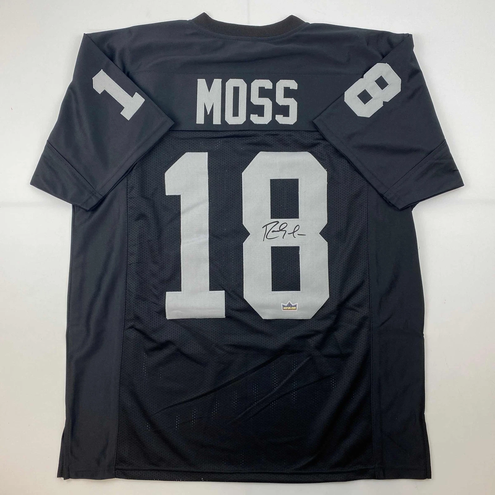 Facsimile Autographed Randy Moss Oakland Las Vegas Black Reprint Jersey Men's XL