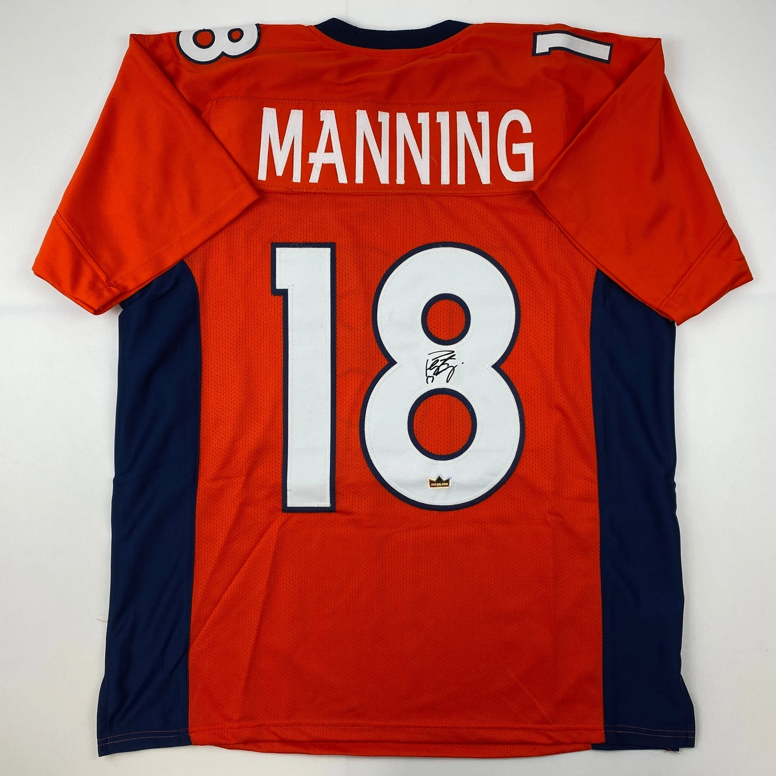 Facsimile Autographed Peyton Manning Denver Orange Laser Jersey Size Men's XL