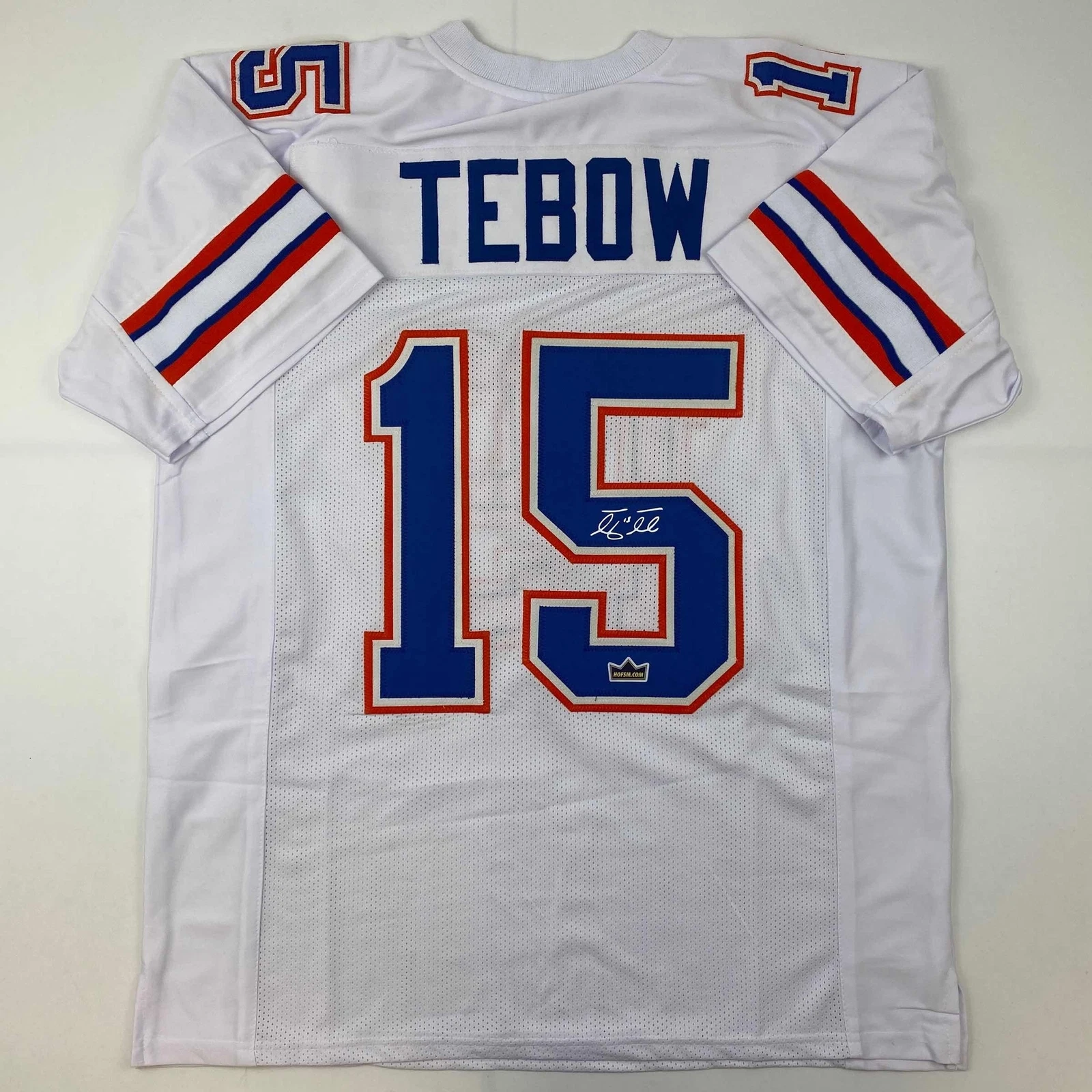 Facsimile Autographed Tim Tebow Florida White Auto College Jersey Size Men's XL