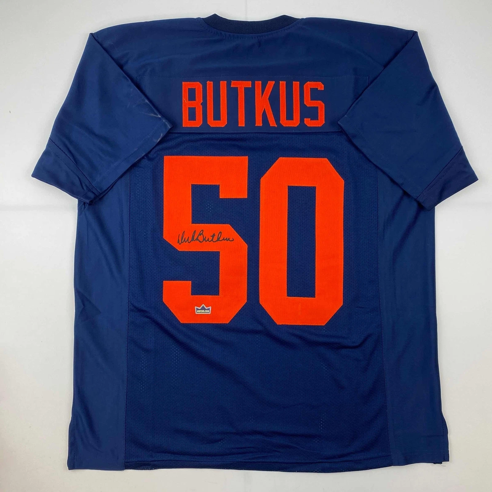 Facsimile Autographed Dick Butkus Illinois Blue Reprint Jersey Size Men's XL