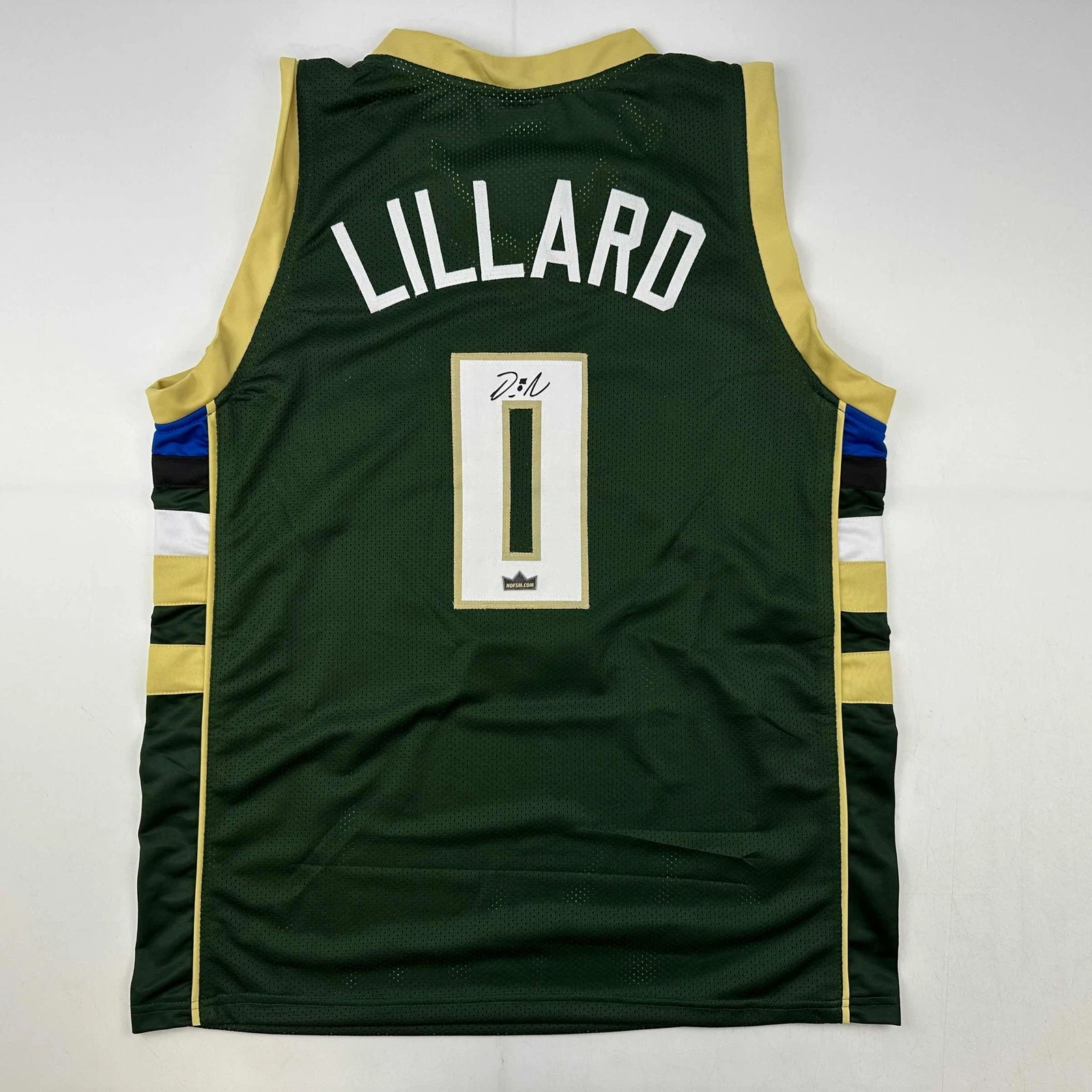 Facsimile Autographed Damian Lillard Milwaukee Green Reprint Jersey Size Mens XL