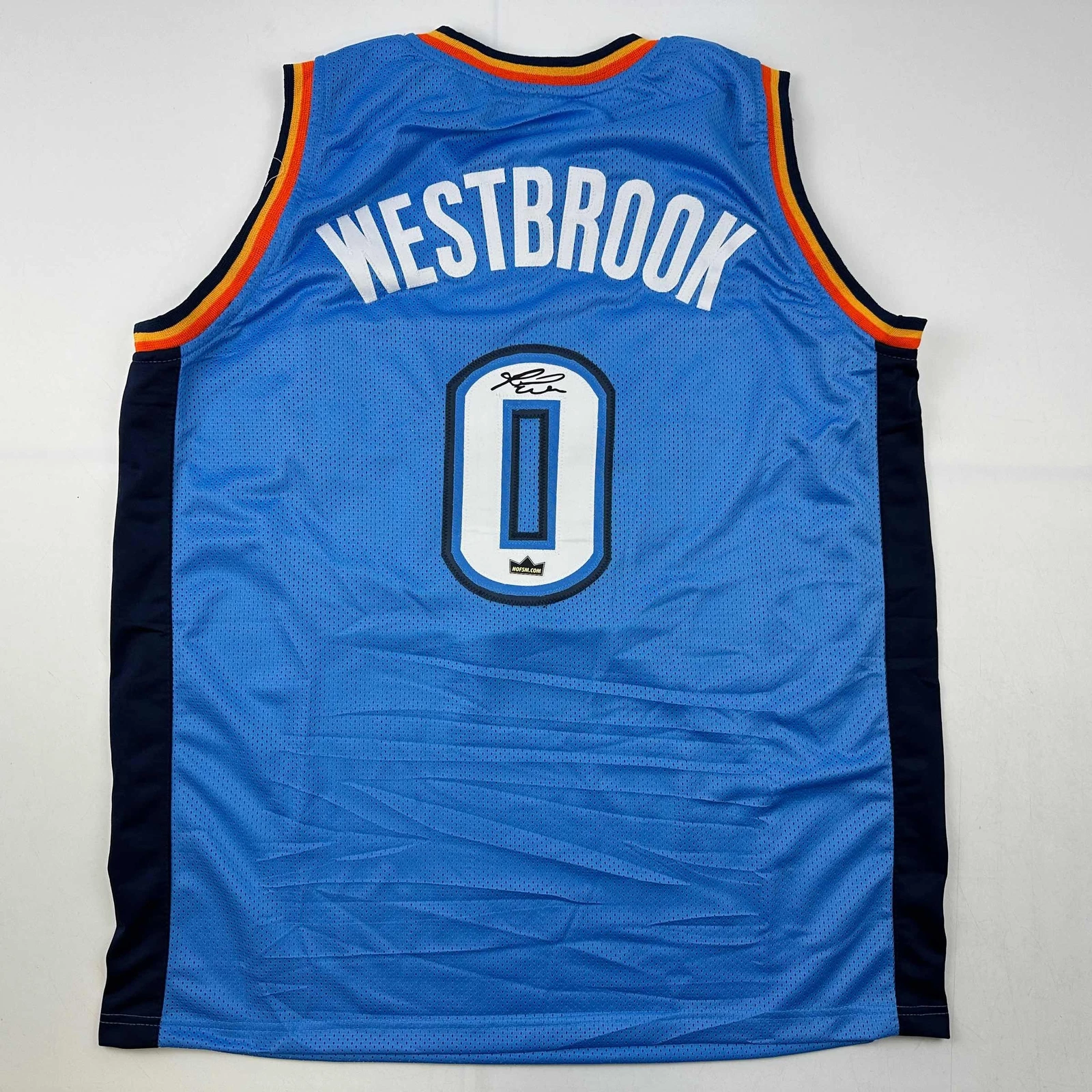 Facsimile Autographed Russell Westbrook Oklahoma City Blue Reprint Jersey Men XL