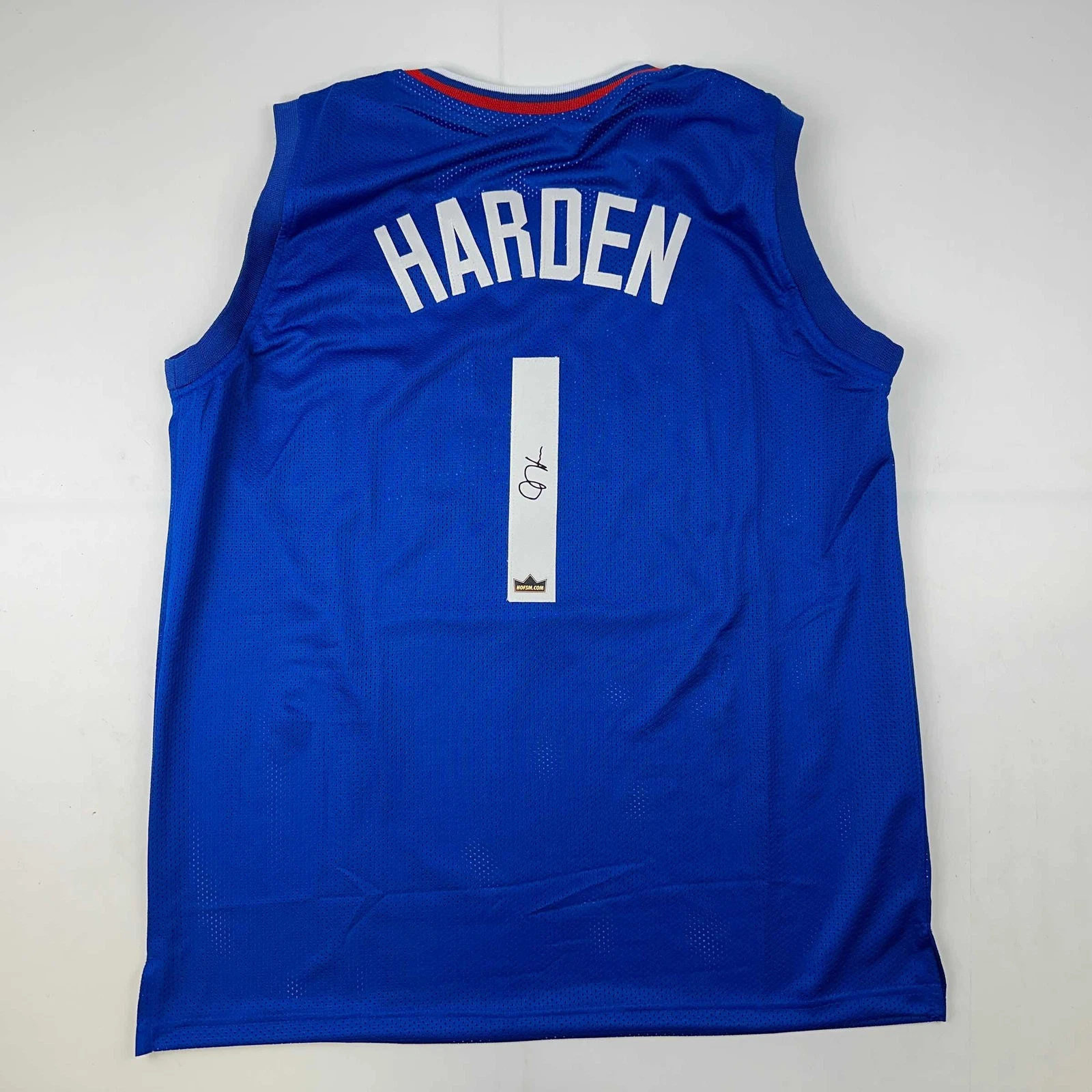 Facsimile Autographed James Harden Los Angeles LA Blue Reprint Jersey Men's XL