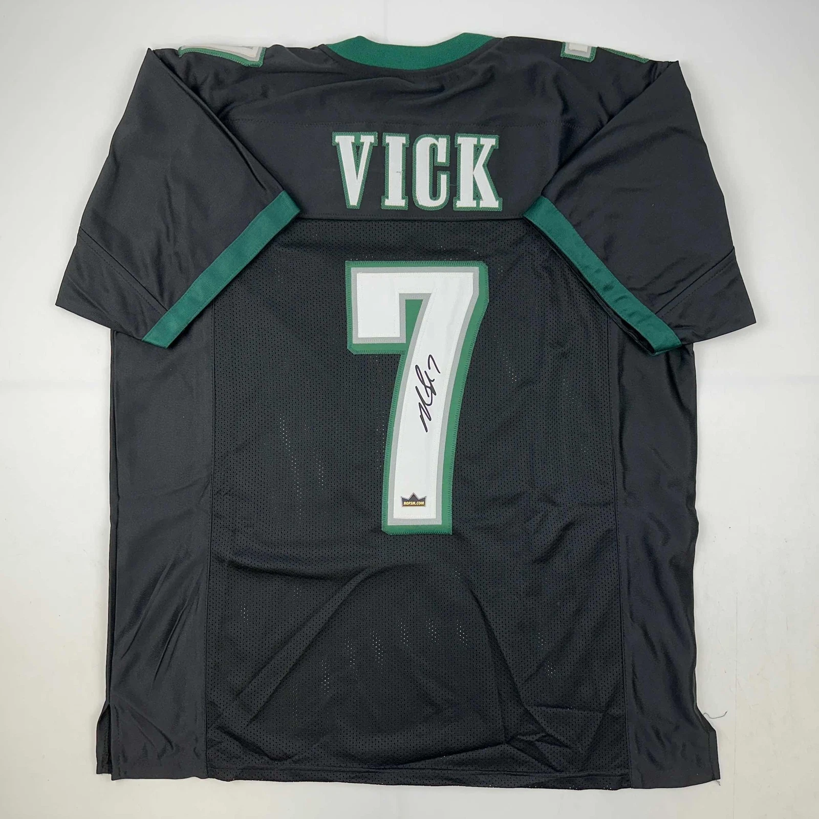 Facsimile Autographed Michael Mike Vick Philadelphia Black Reprint Jersey Men XL