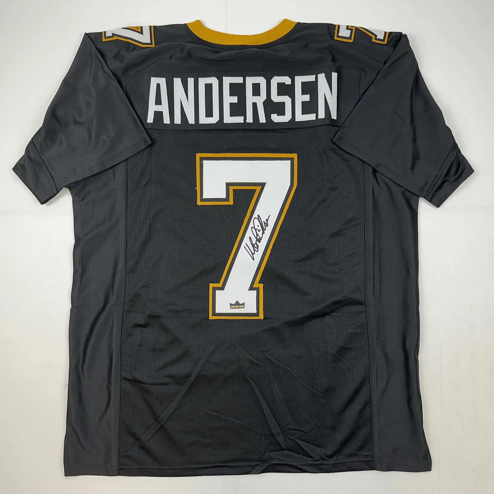 Facsimile Autographed Morten Andersen New Orleans Black Reprint Jersey Men's XL