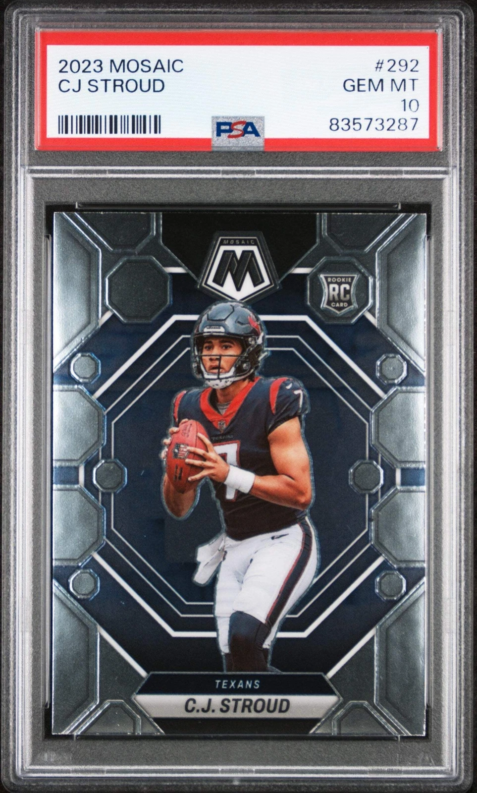 Graded 2023 Panini Mosaic C.J. Stroud #292 Rookie RC Football Card PSA 10 Gem