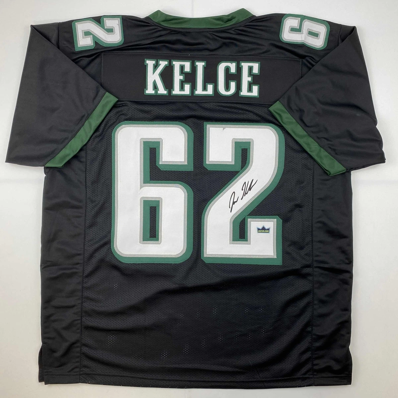 Facsimile Autographed Jason Kelce Philadelphia Black Reprint Jersey Size Mens XL