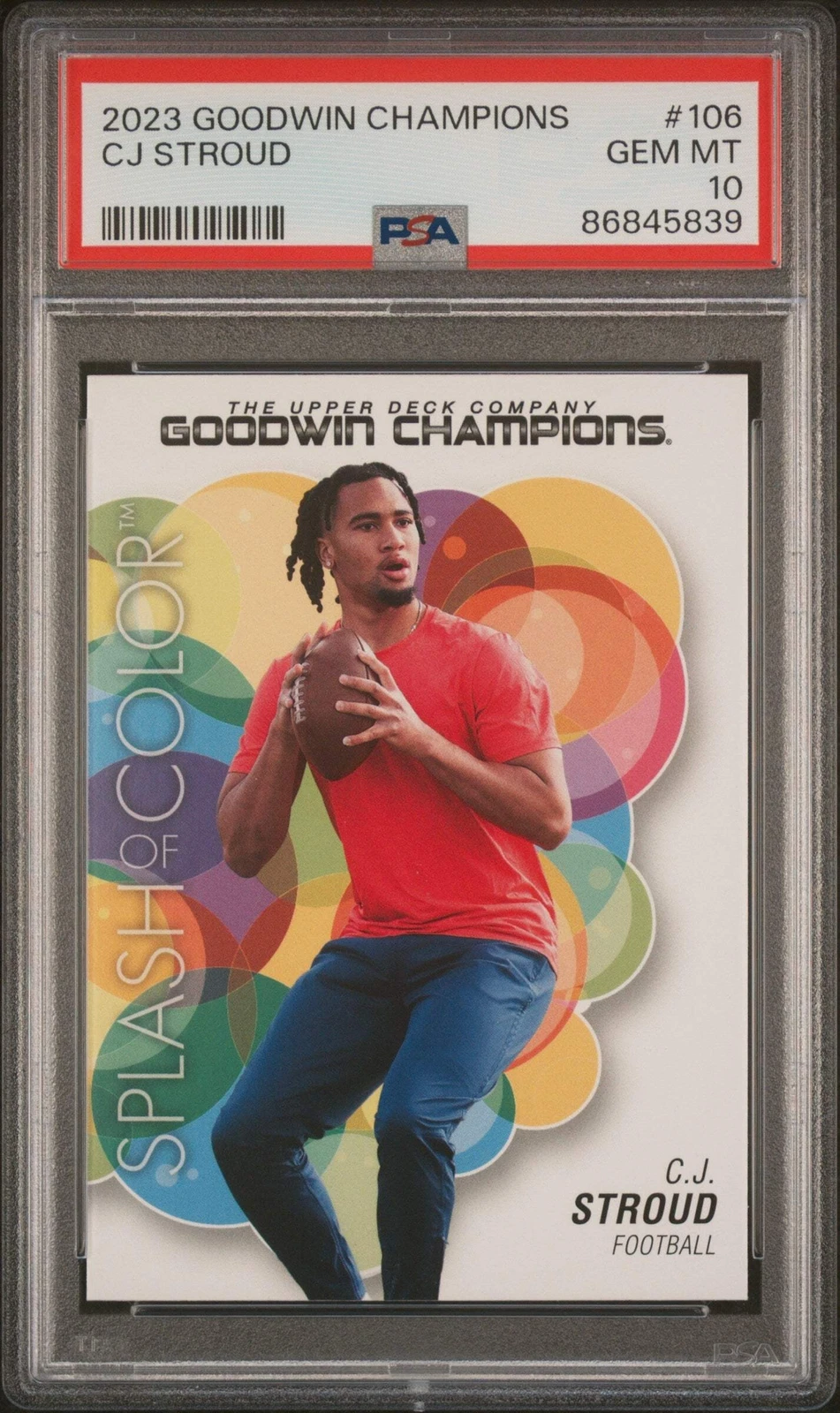 Graded 2023 Upper Deck Goodwin Champions CJ Stroud #106 RC Football Card PSA 10