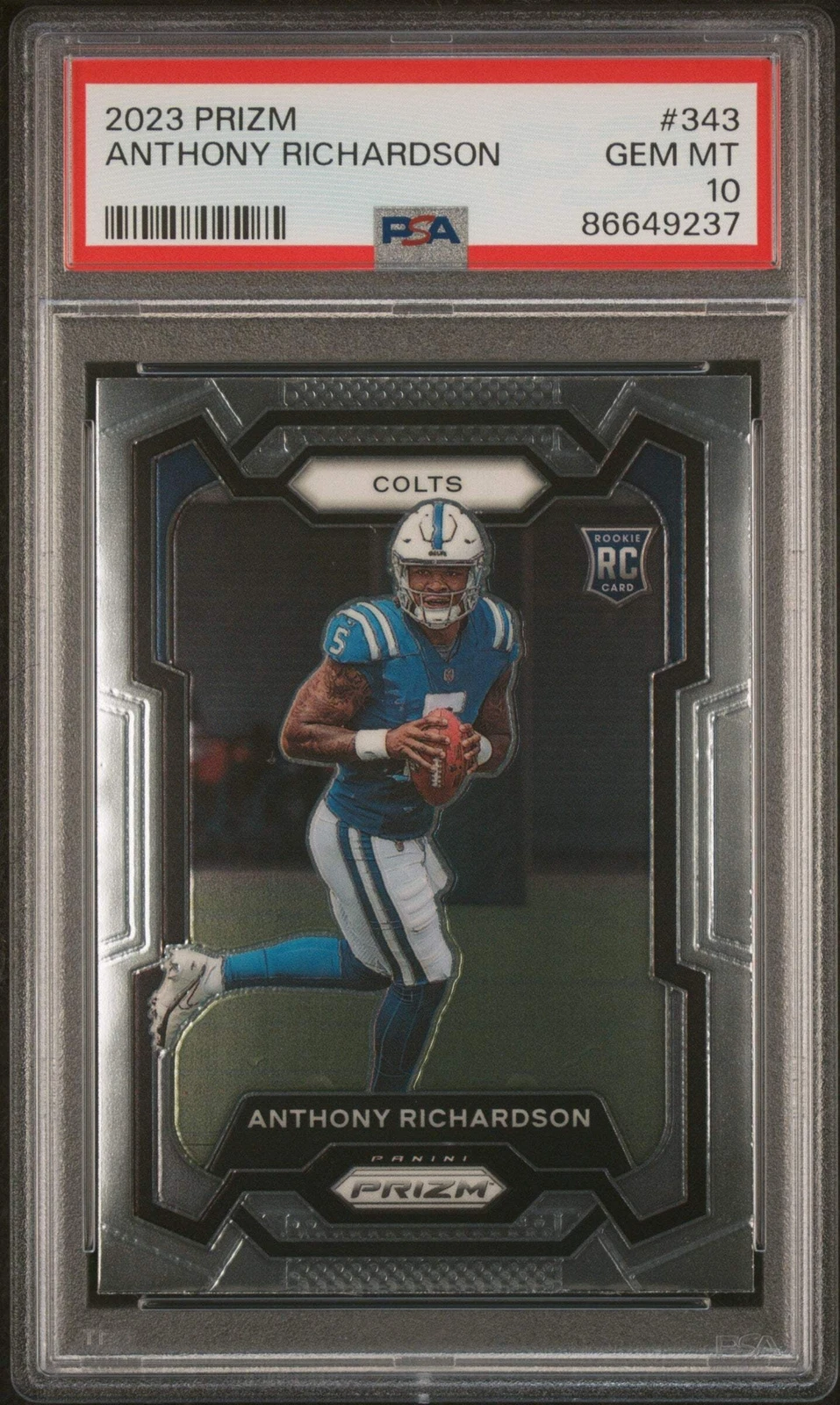 Graded 2023 Panini Prizm Anthony Richardson #343 Rookie RC Football Card PSA 10