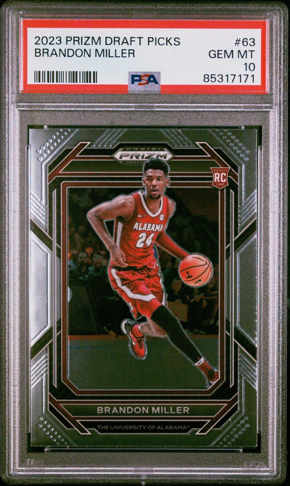 Graded 2023 Panini Prizm DP Brandon Miller #63 Rookie RC Basketball Card PSA 10