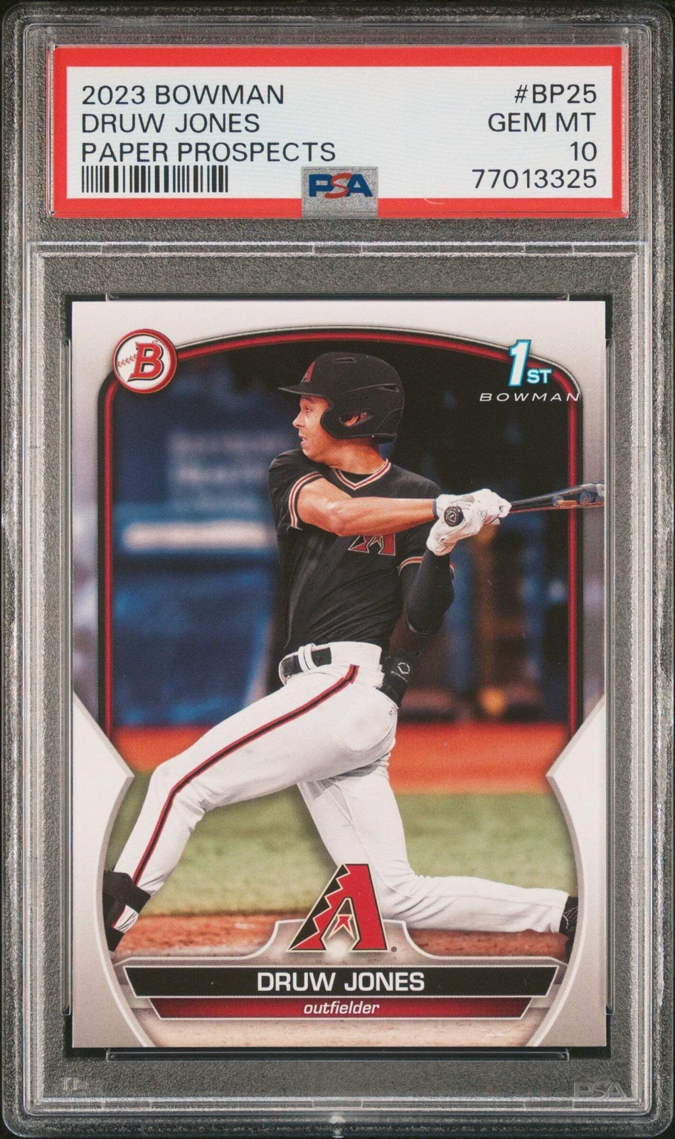 Graded 2023 Bowman Druw Jones #BP25 Paper Prospects Rookie Baseball Card PSA 10