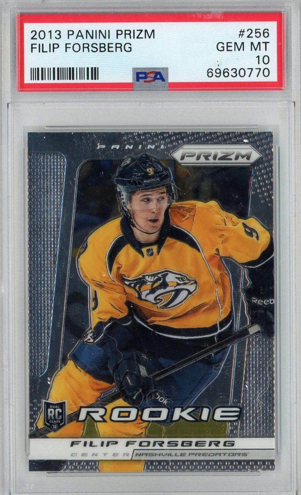 Graded 2013 Panini Prizm Filip Forsberg #256 Rookie RC Hockey Card PSA 10 Gem