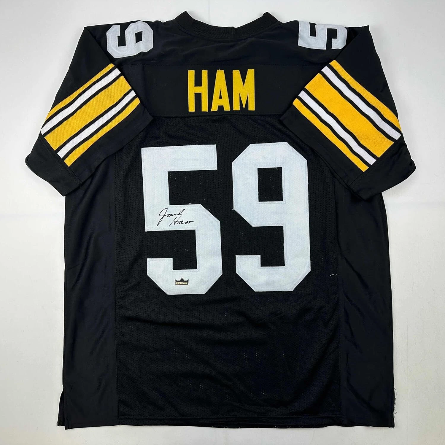 Facsimile Autographed Jack Ham Pittsburgh Black Reprint Jersey Size Men's XL