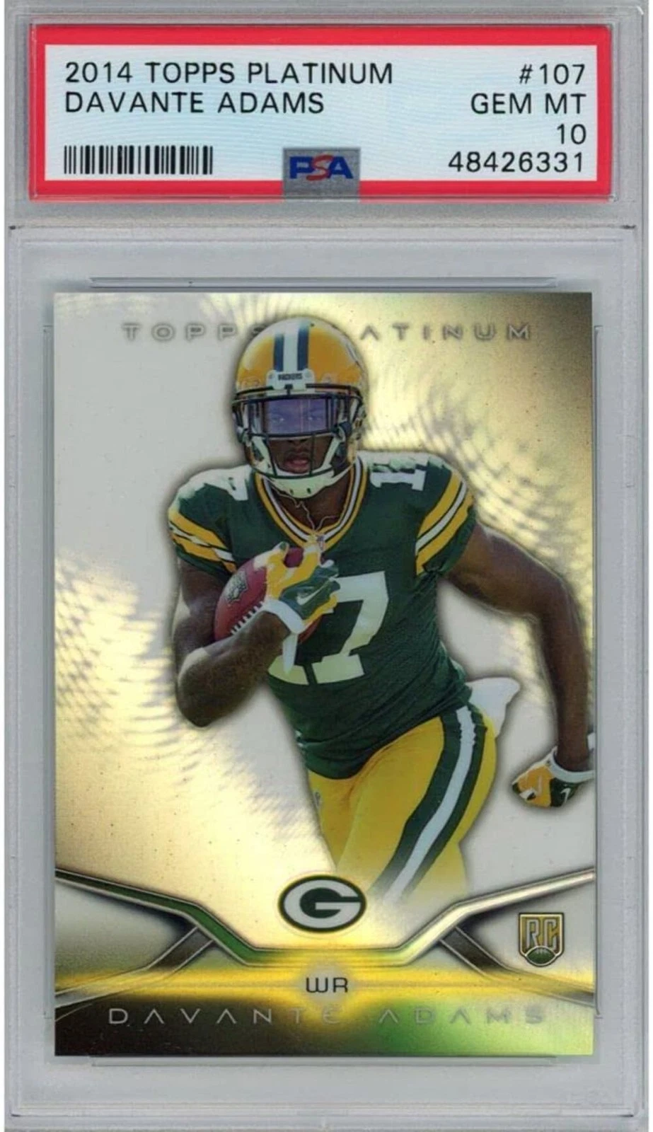 Graded 2014 Topps Platinum Davante Adams #107 Rookie RC Football Card PSA 10 Gem