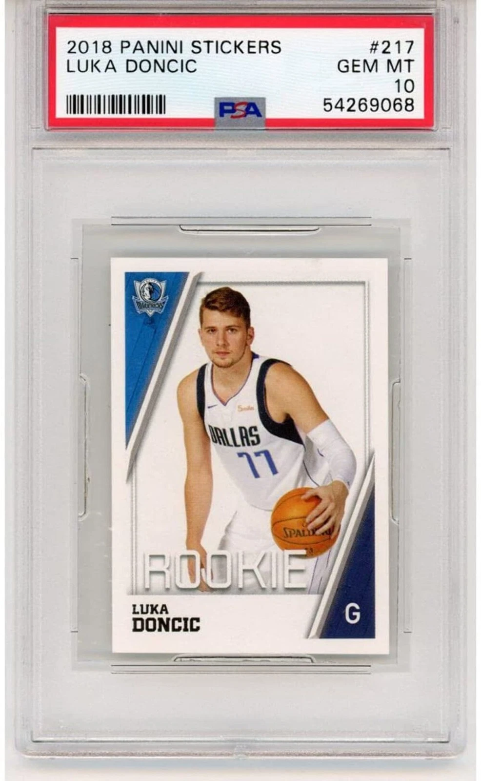 Graded 2018-19 Panini Stickers Luka Doncic #217 Rookie RC Basketball Card PSA 10