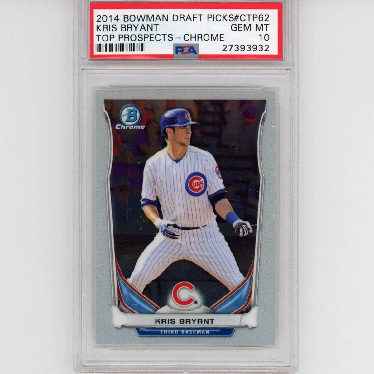 Graded 2014 Bowman Draft Picks Chrome Kris Bryant #CTP62 Rookie RC Baseball Card