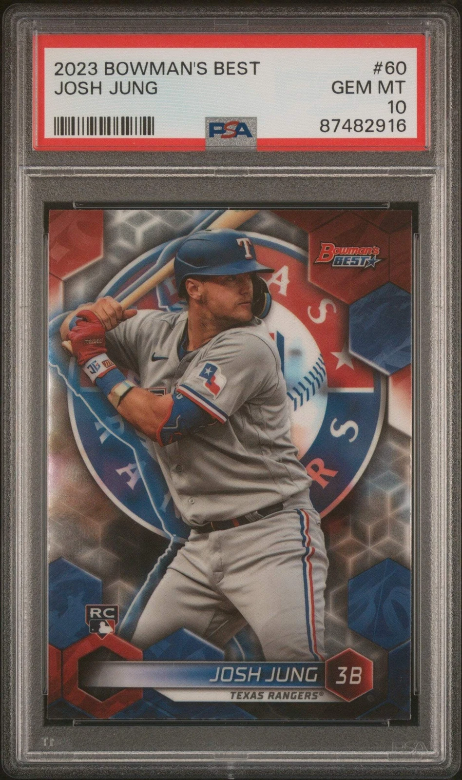 Graded 2023 Topps Bowmans Best Josh Jung #60 Rookie RC Baseball Card PSA 10 Gem