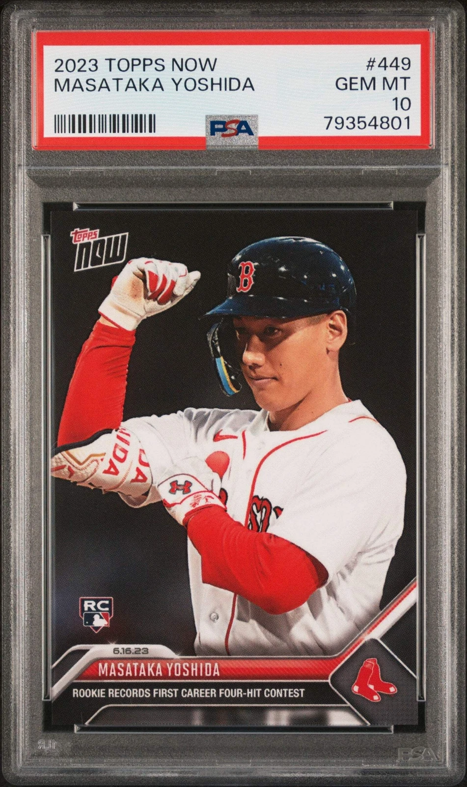 Graded 2023 Topps Now Masataka Yoshida #449 Rookie RC Baseball Card PSA 10 Gem