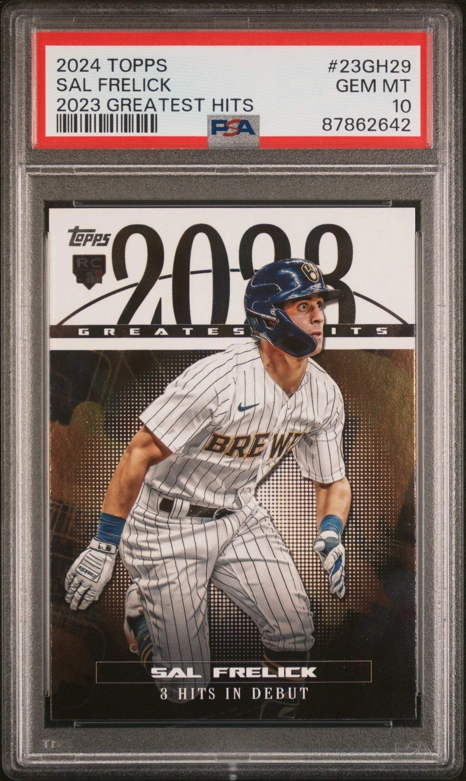 Graded 2024 Topps Sal Frelick #23GH29 Greatest Hits Rookie Baseball Card PSA 10