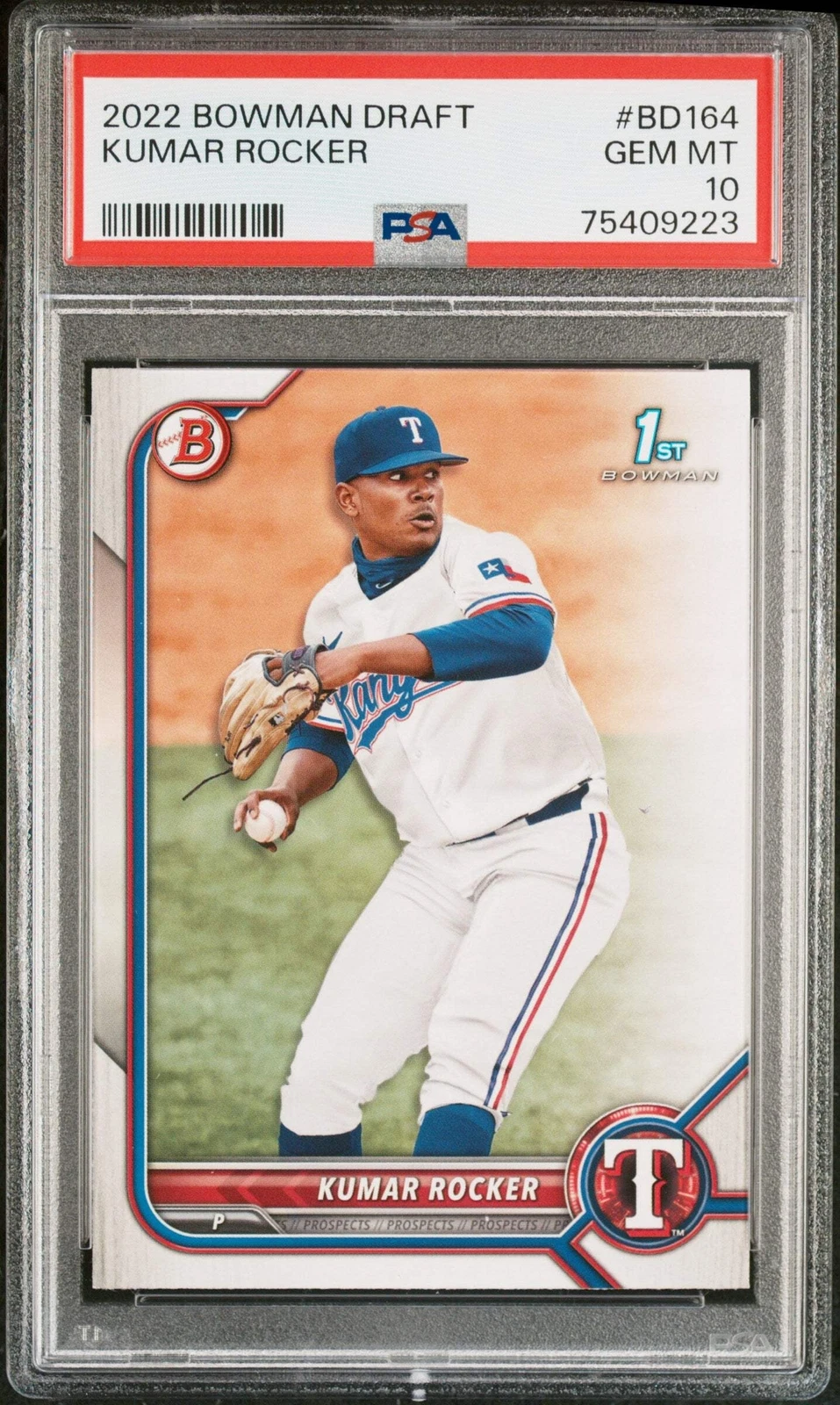 Graded 2022 Topps Bowman Draft Kumar Rocker #BD164 Rookie Baseball Card PSA 10