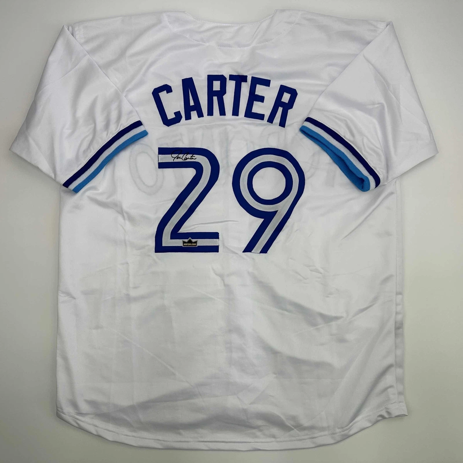 Facsimile Autographed Joe Carter Toronto Blue Reprint Jersey Size Men's XL
