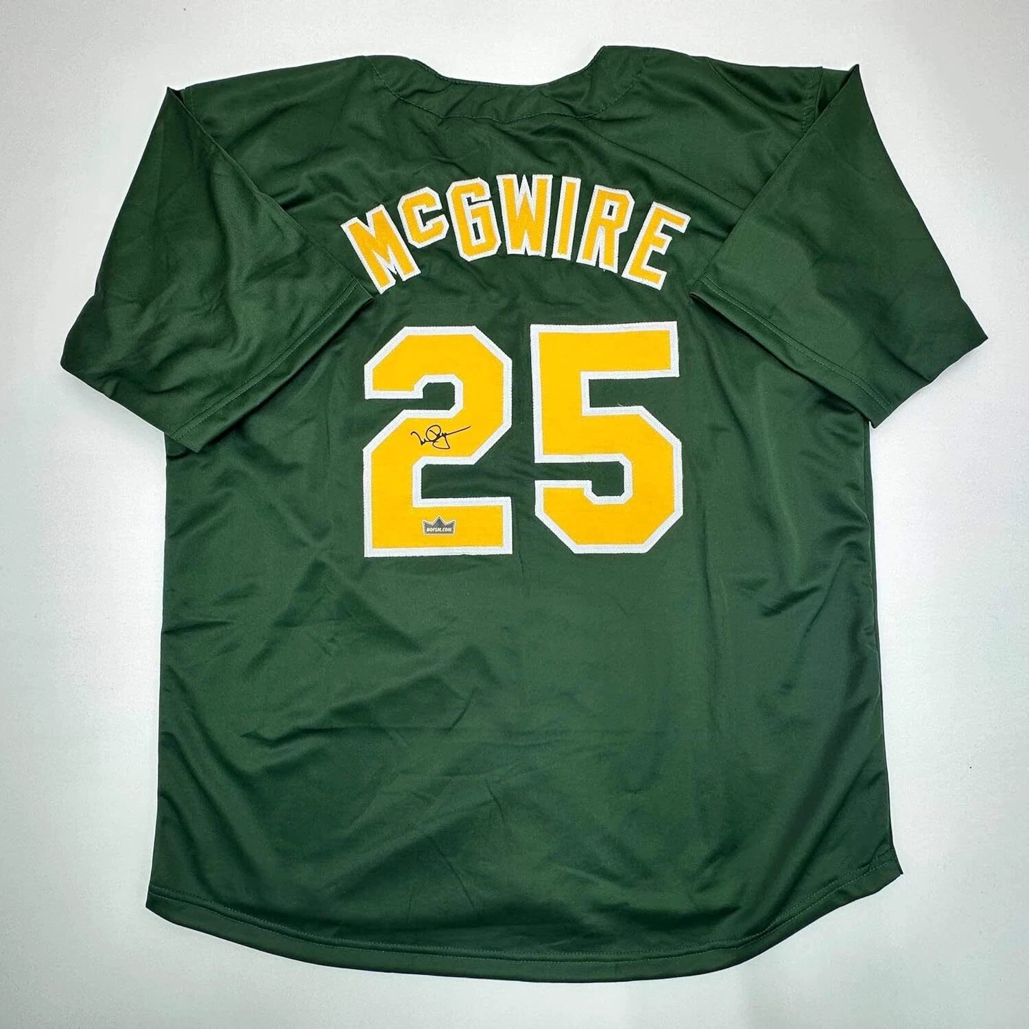Facsimile Autographed Mark McGwire Oakland Green Reprint Jersey Size Men's XL