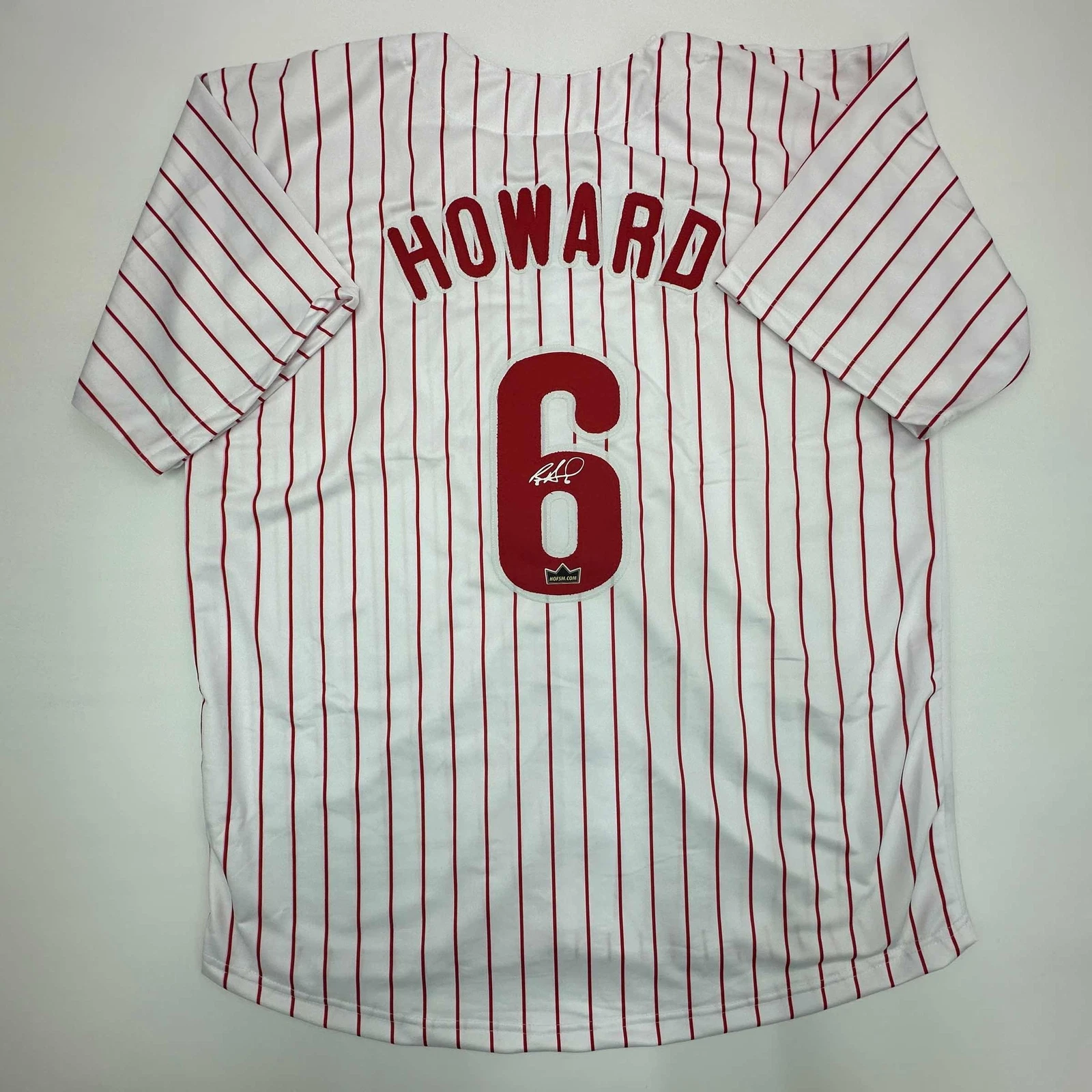 Facsimile Autographed Ryan Howard Philadelphia Pinstripe Reprint Jersey Men's XL