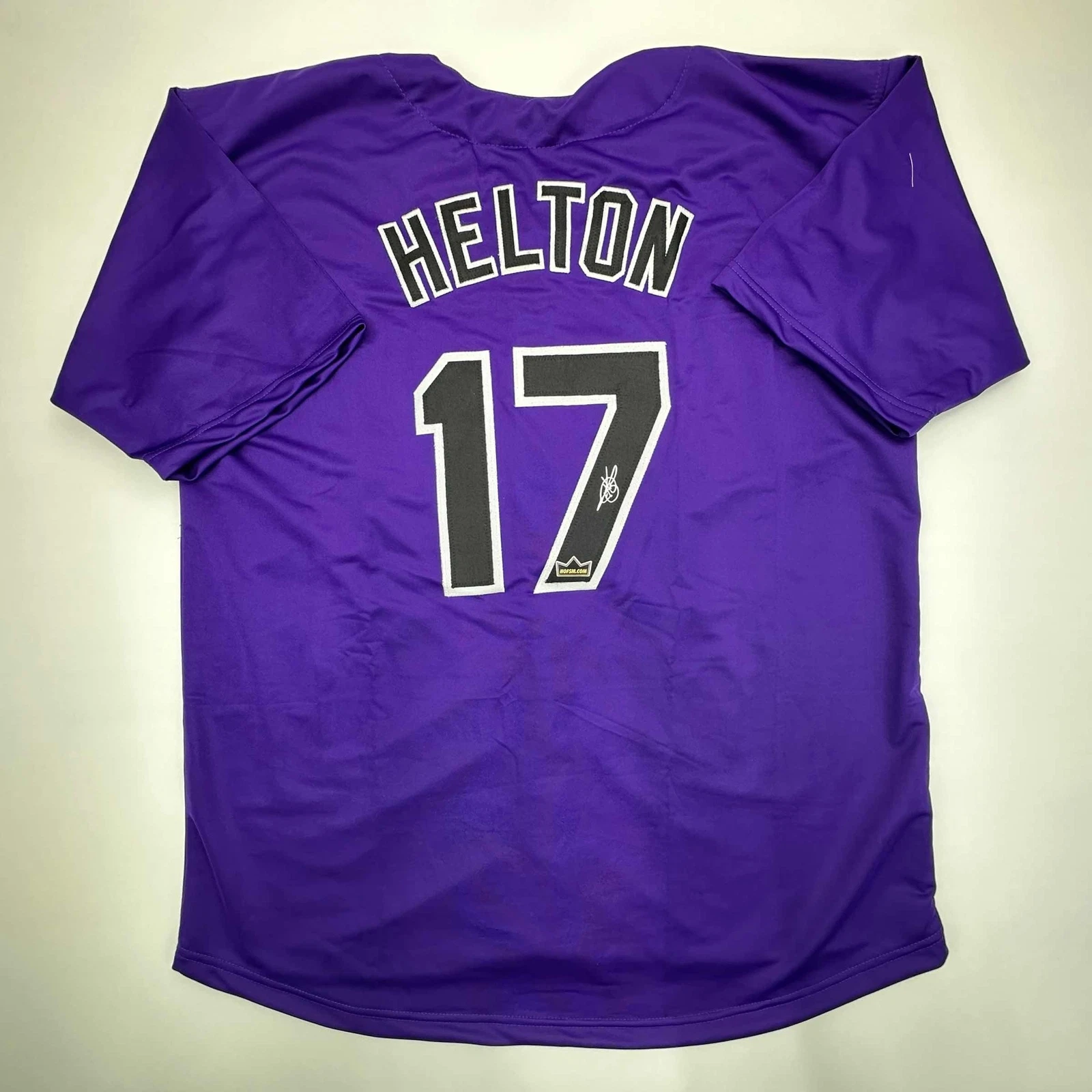 Facsimile Autographed Todd Helton Colorado Purple Reprint Jersey Size Men's XL