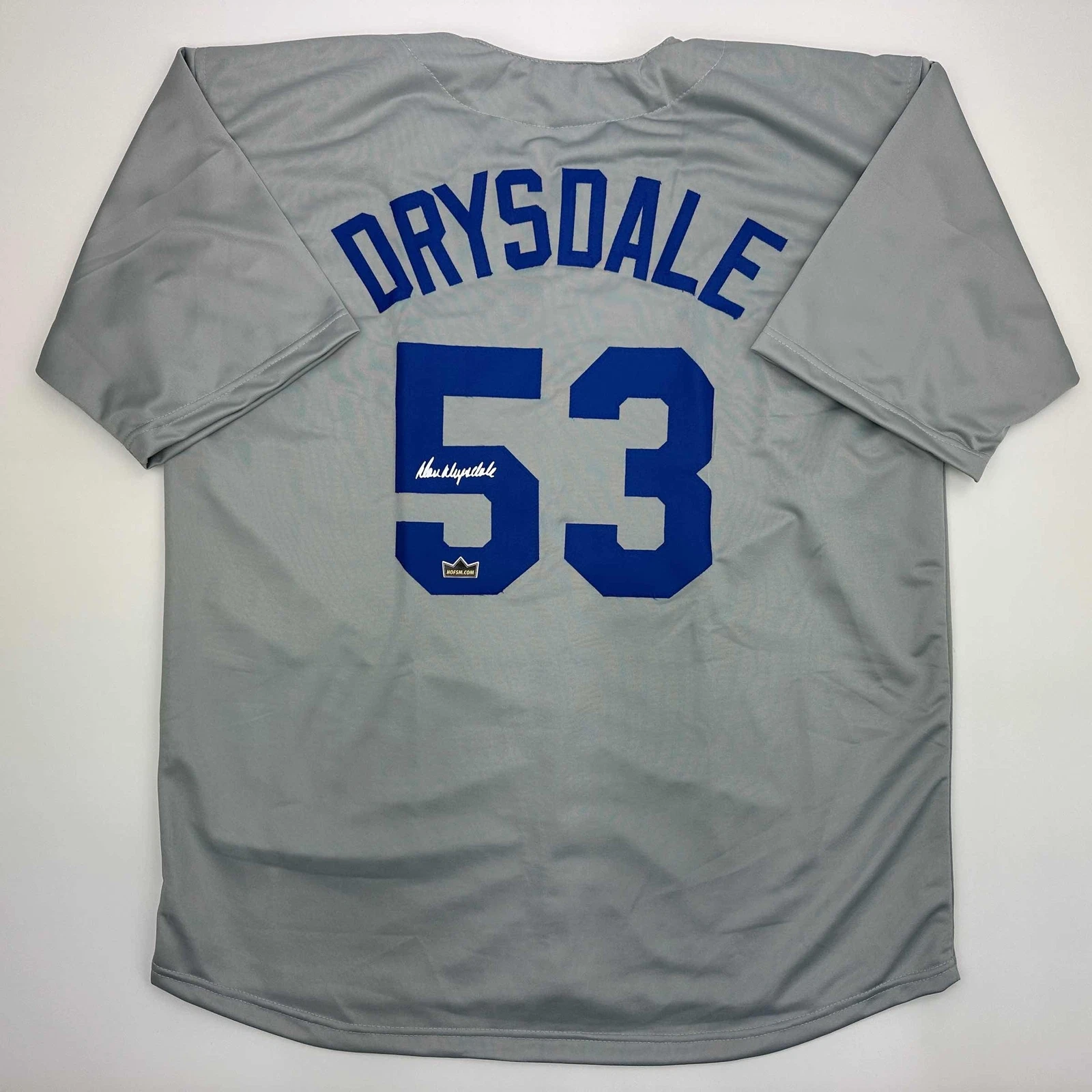 Facsimile Autographed Don Drysdale Los Angeles LA Grey Reprint Jersey Men's XL