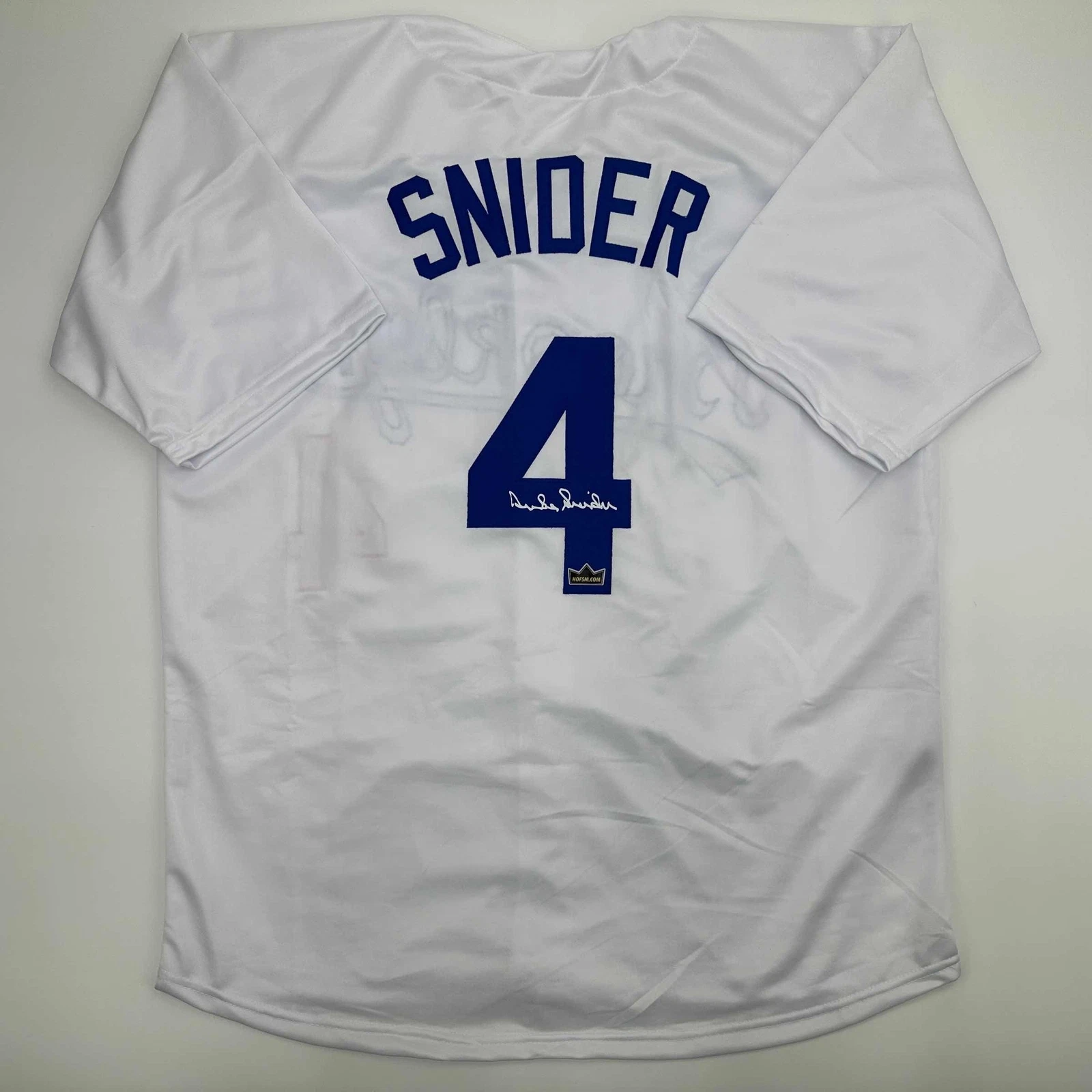 Facsimile Autographed Duke Snider Brooklyn Los Angeles White Reprint Jersey XL