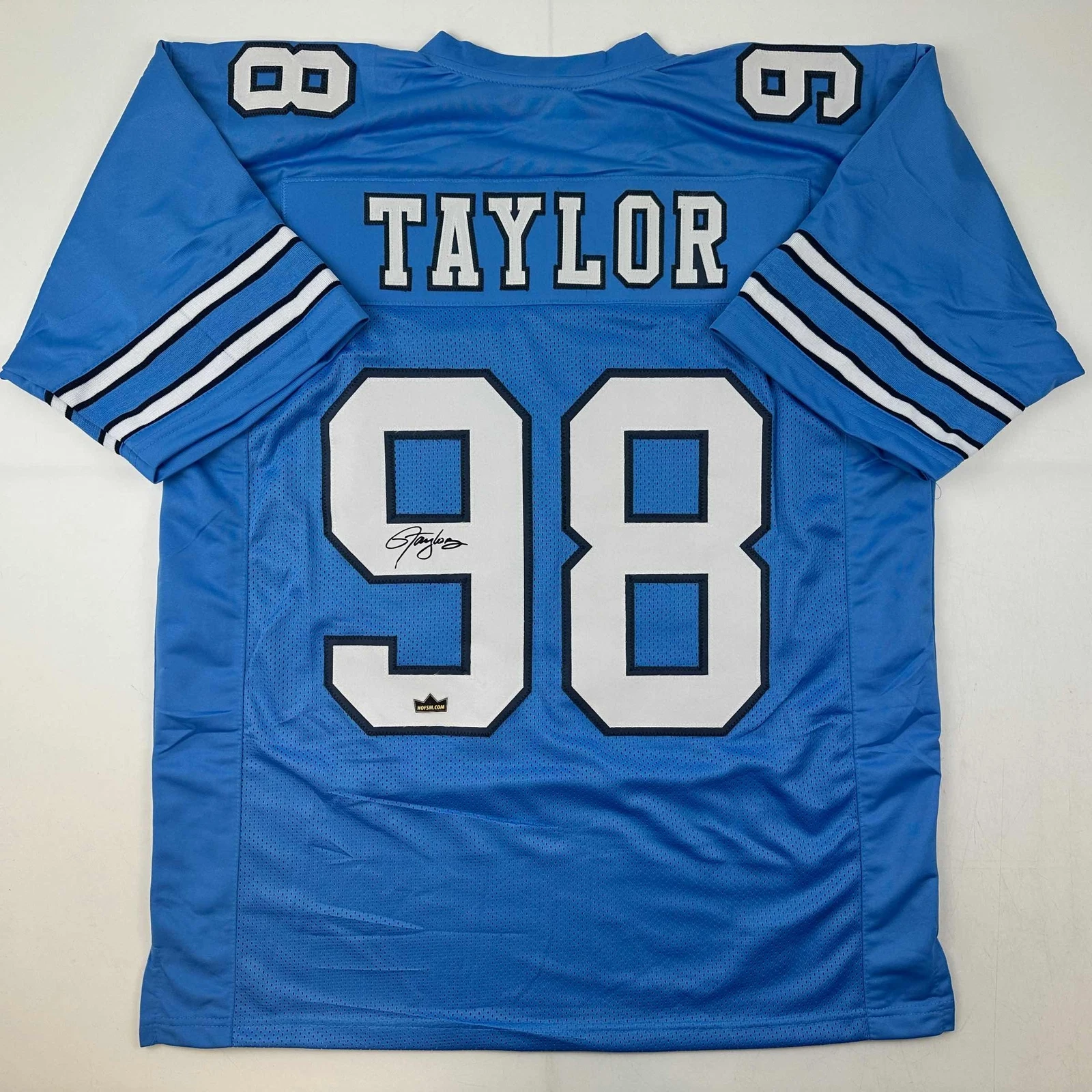 Facsimile Autographed Lawrence Taylor UNC North Carolina Blue Reprint Jersey XL