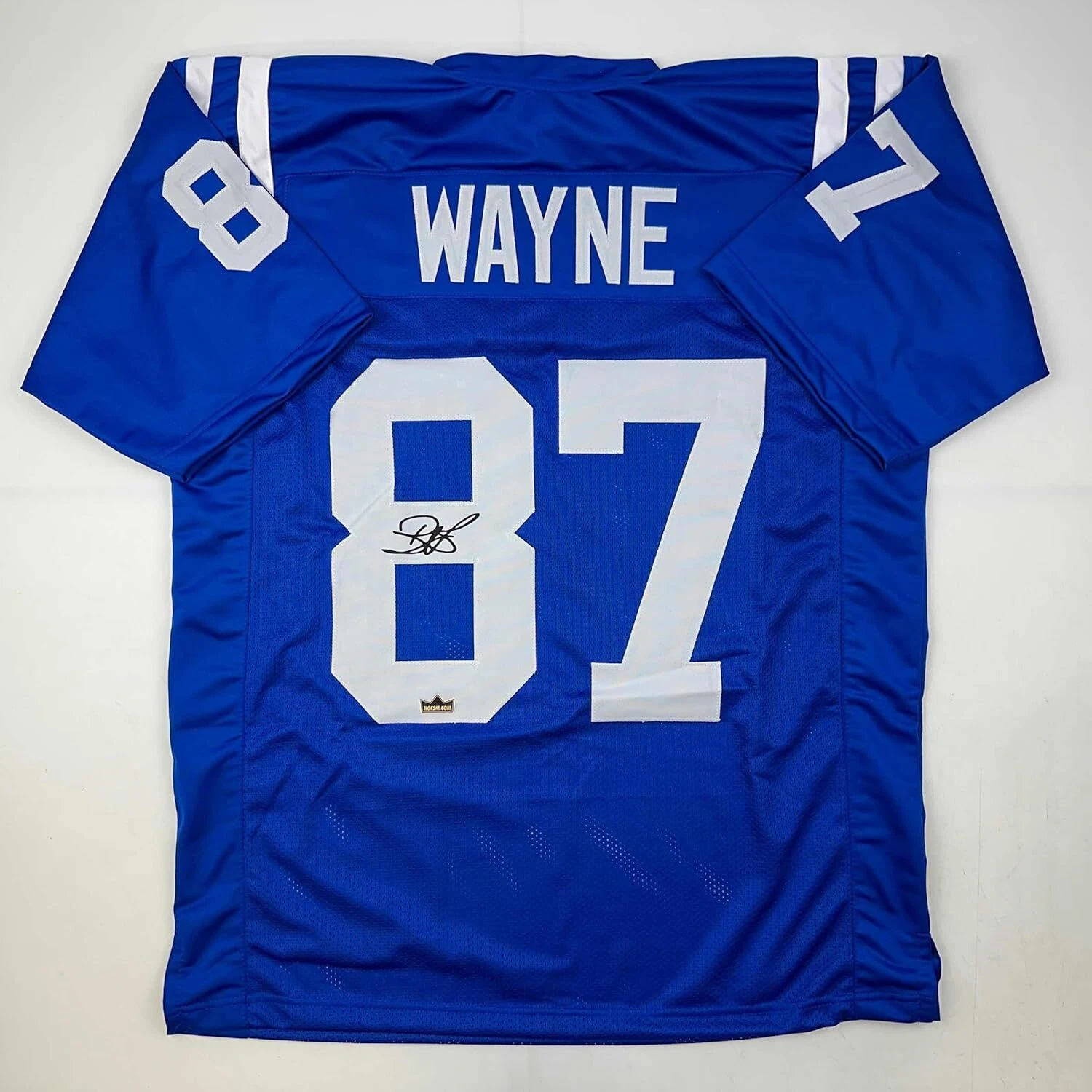 Facsimile Autographed Reggie Wayne Indianapolis Blue Reprint Jersey Size Mens XL