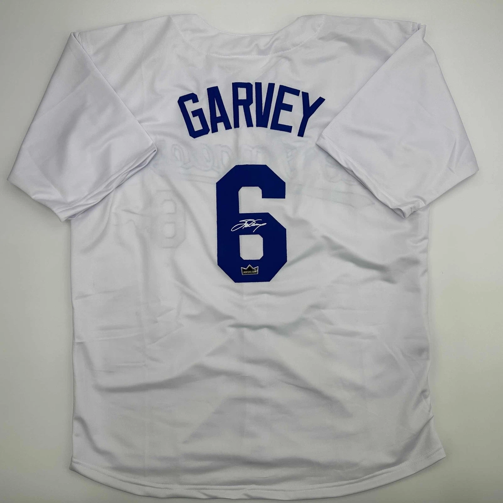 Facsimile Autographed Steve Garvey Los Angeles LA White Reprint Jersey Men's XL
