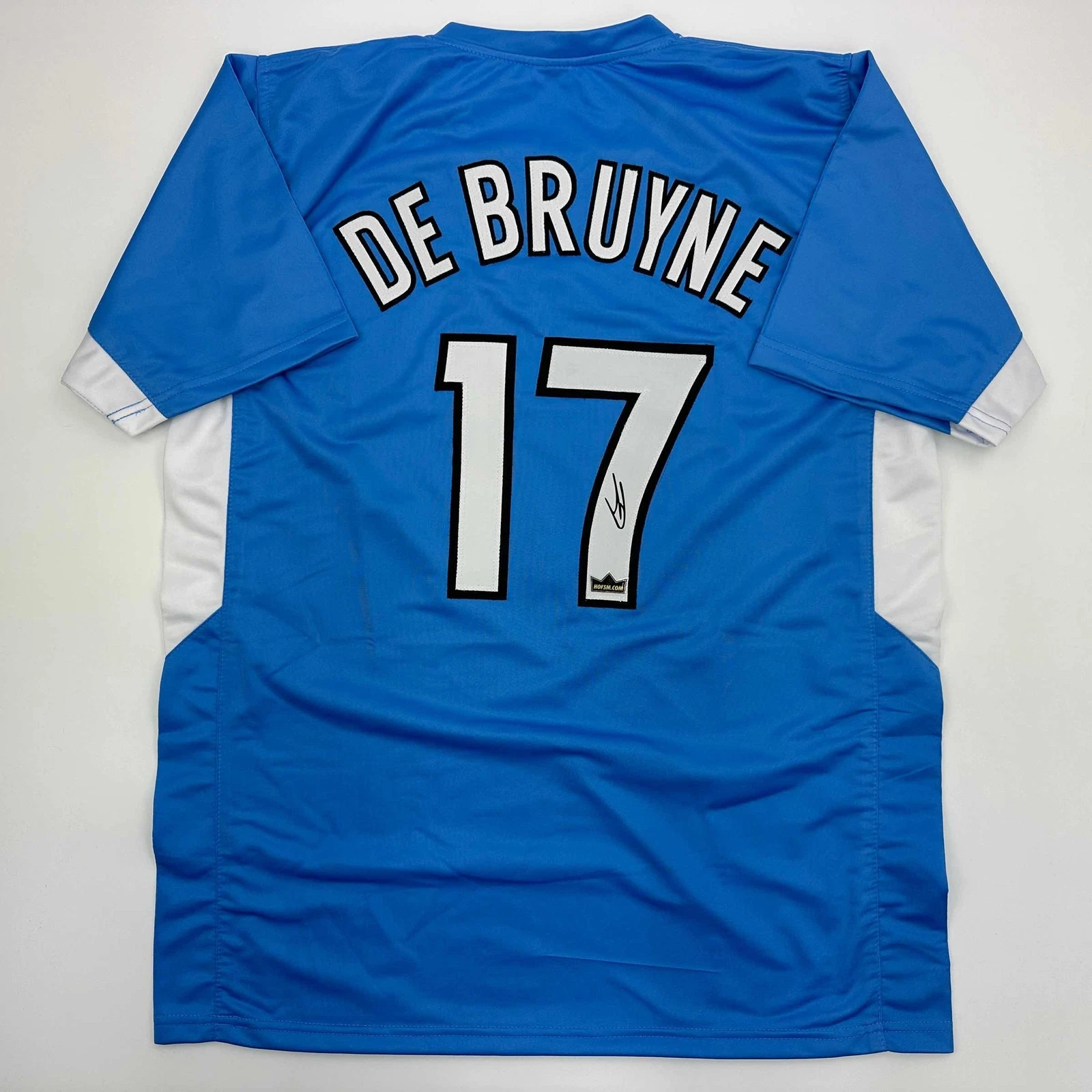 Facsimile Autographed Kevin De Bruyne Manchester City Blue Reprint Jersey XL