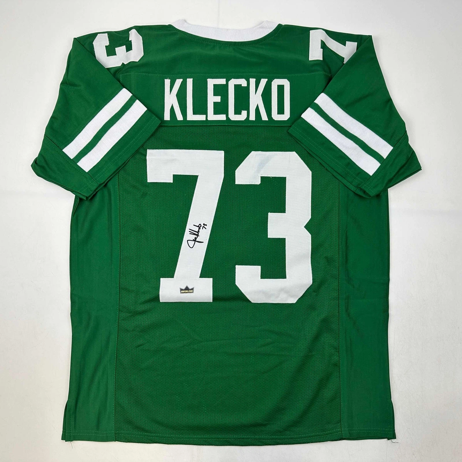 Facsimile Autographed Joe Klecko New York Green Reprint Jersey Size Men's XL