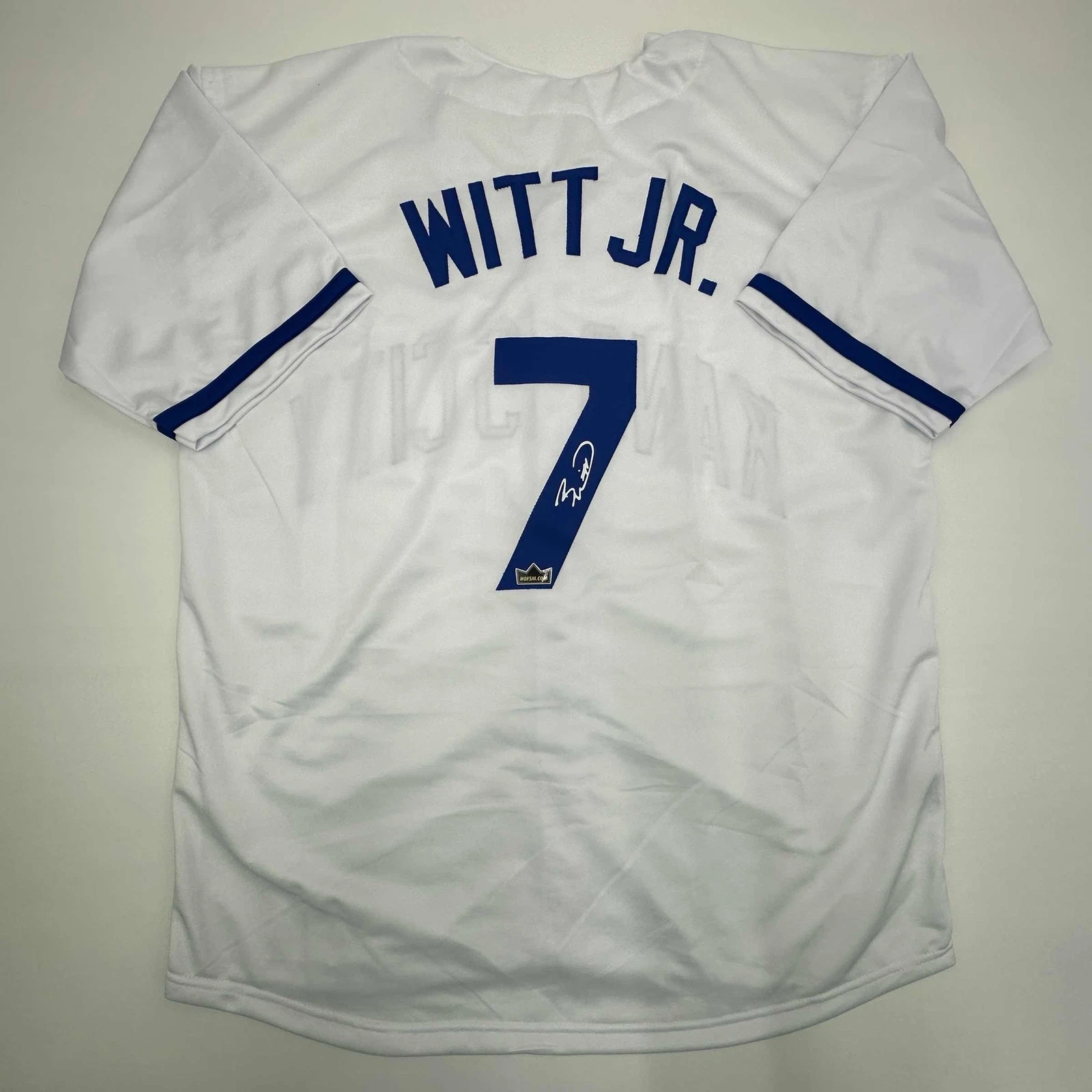 Facsimile Autographed Bobby Witt Jr Kansas City White Reprint Jersey Men's XL