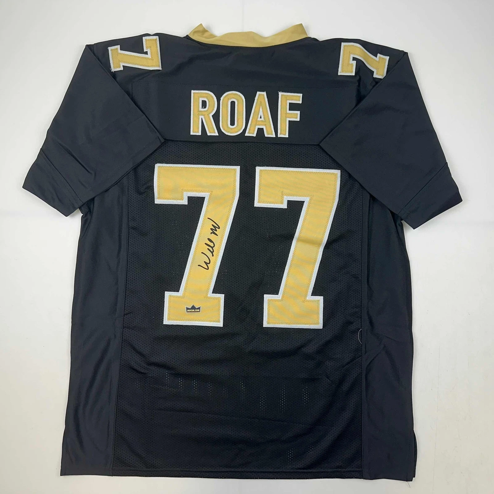 Facsimile Autographed Willie Roaf New Orleans Black Reprint Jersey Size Men's XL