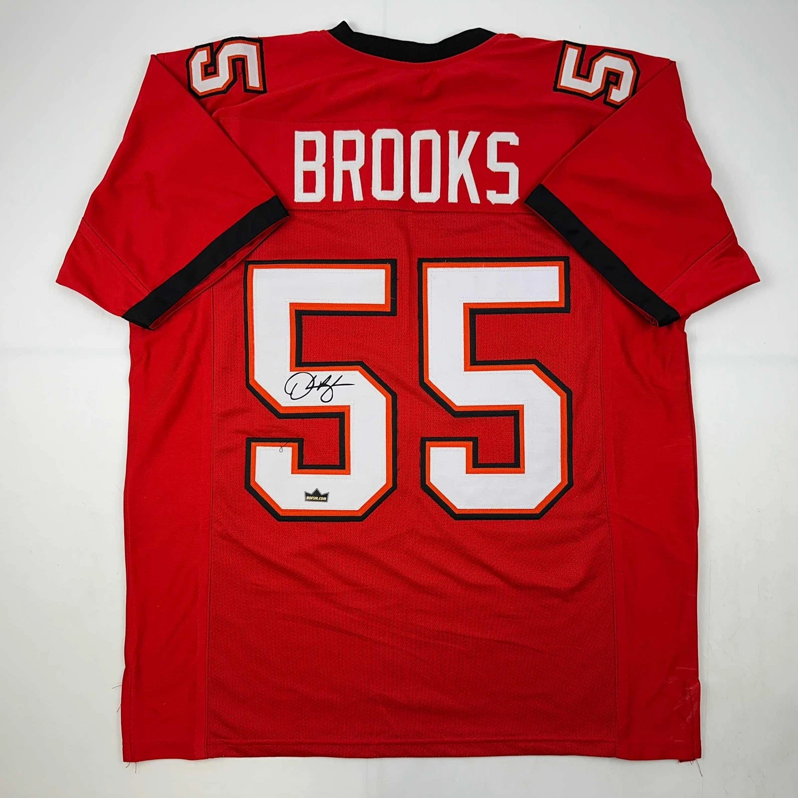 Facsimile Autographed Derrick Brooks Tampa Bay Red Reprint Jersey Size Men's XL