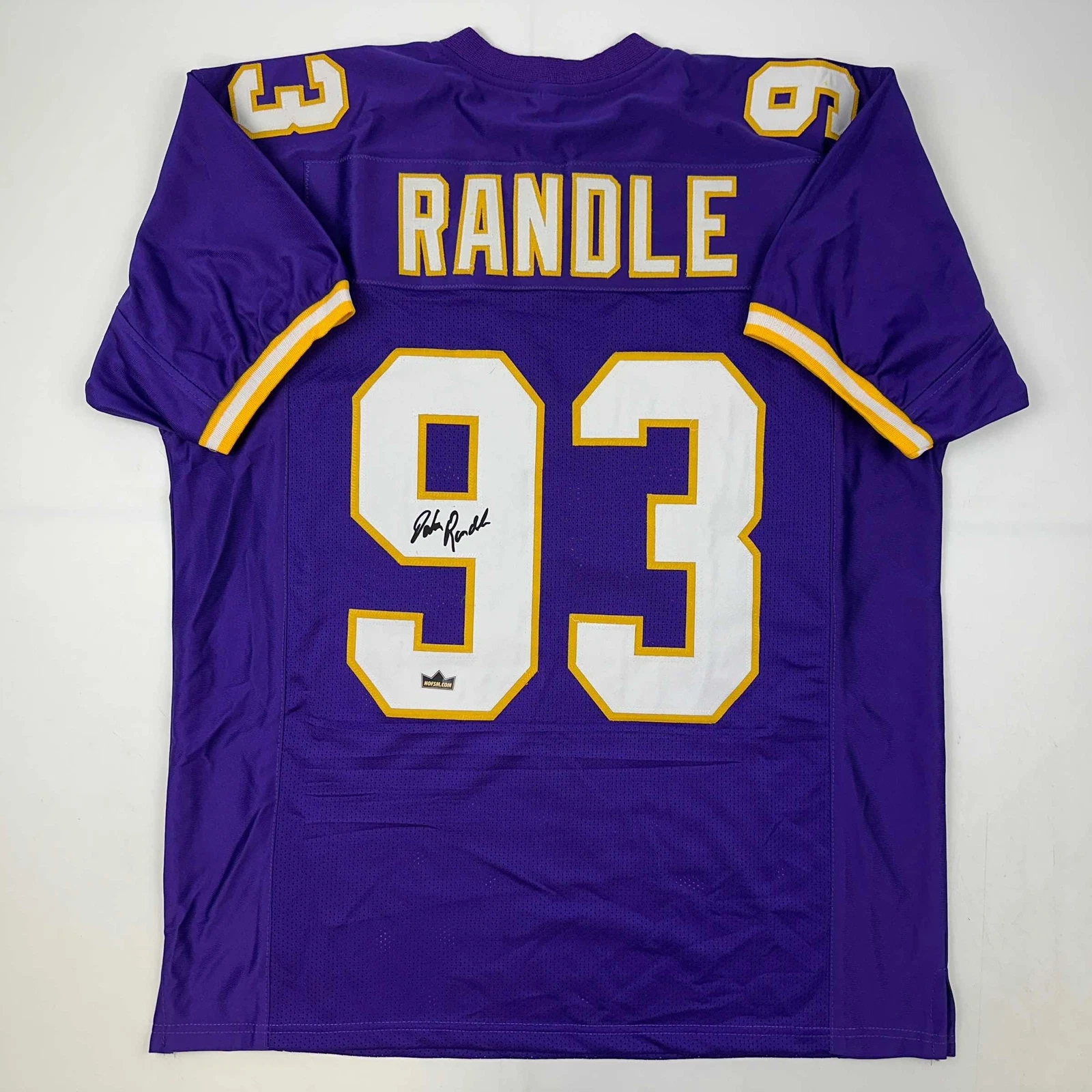 Facsimile Autographed John Randle Minnesota Purple Reprint Jersey Size Men's XL