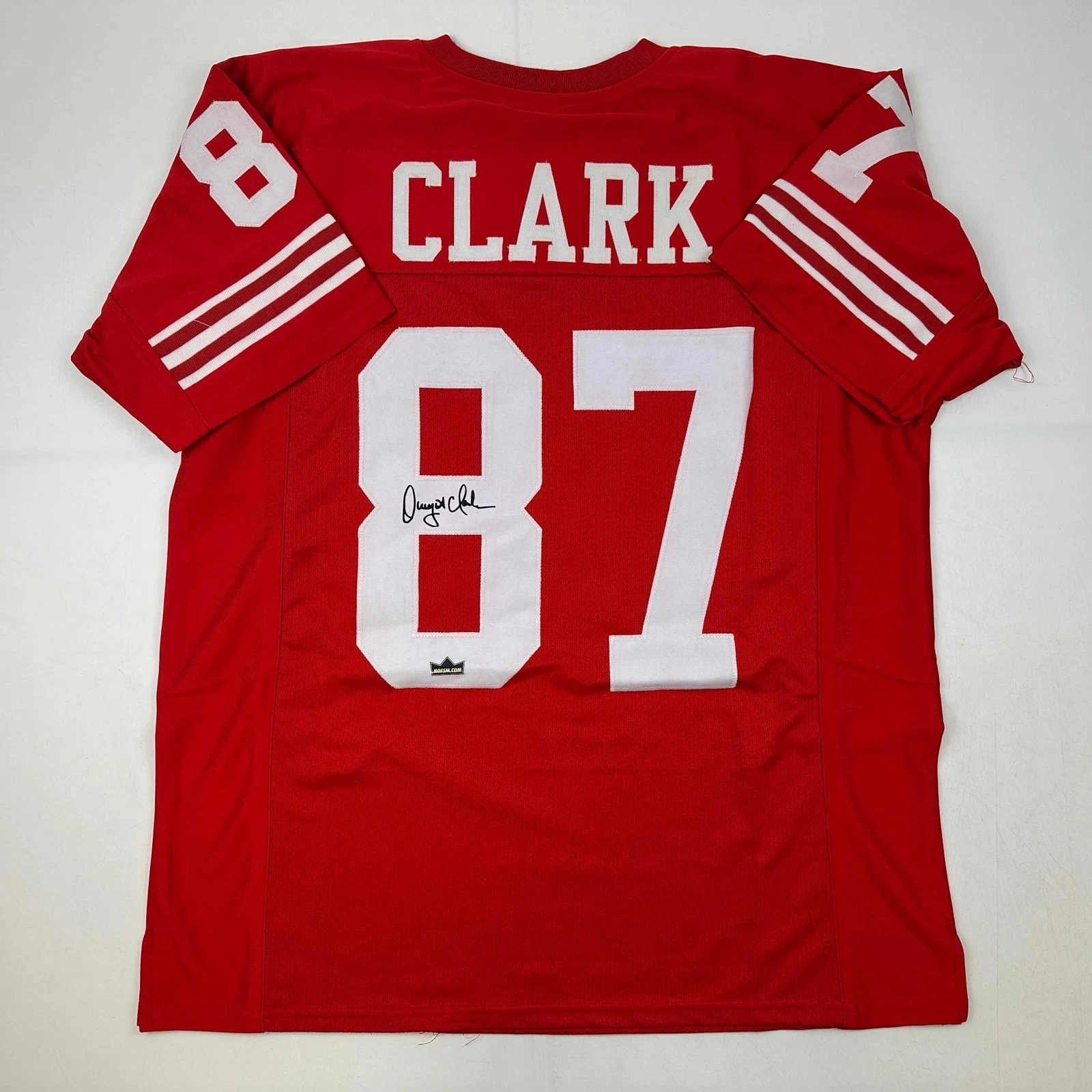 Facsimile Autographed Dwight Clark San Francisco Red Reprint Jersey Size Mens XL