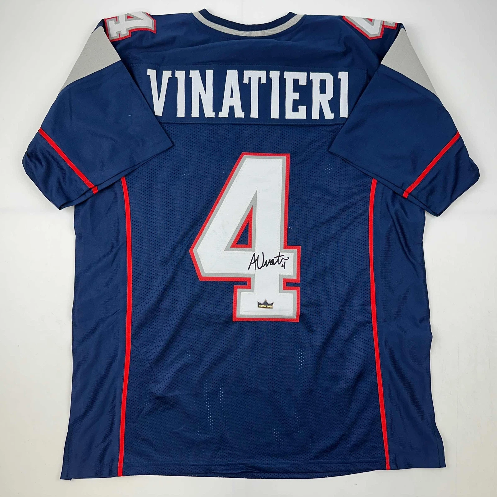 Facsimile Autographed Adam Vinatieri New England Blue Reprint Jersey Men's XL
